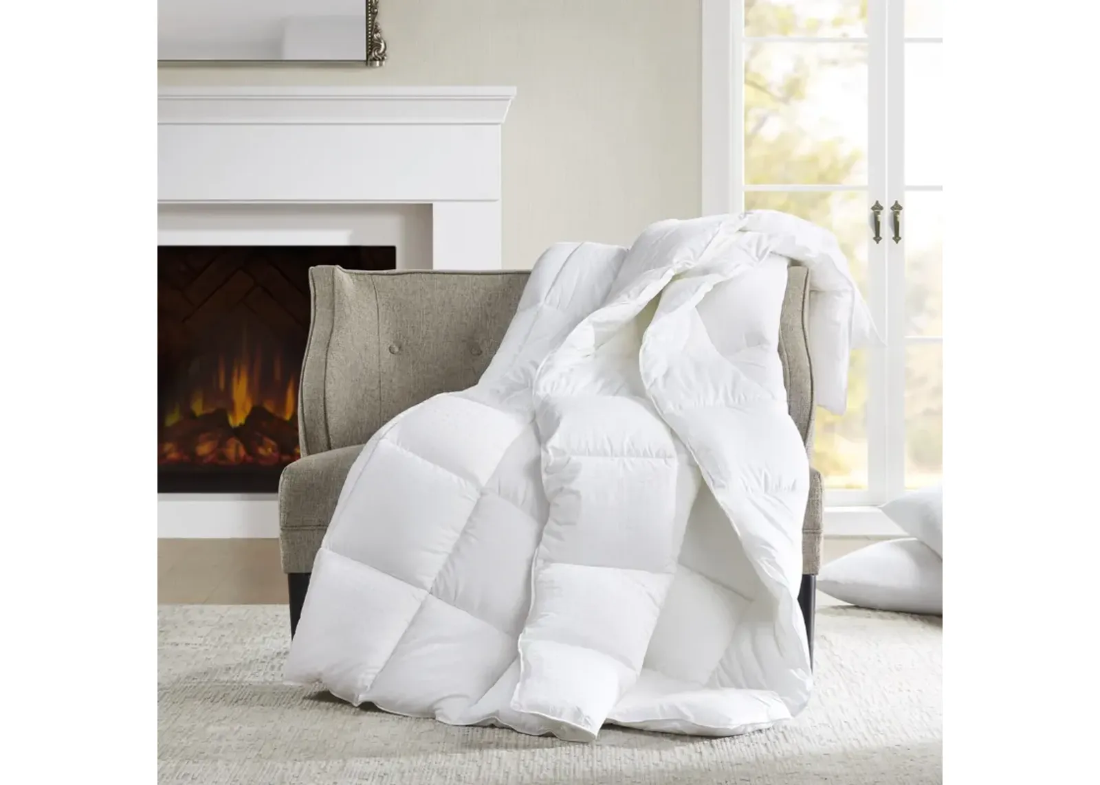 Croscill Signature White Dobby Cotton Down Alternative Comforter