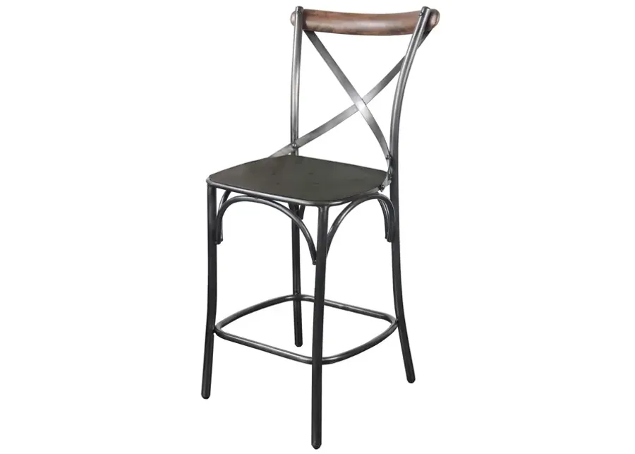 Metal Crossback Counter Stool