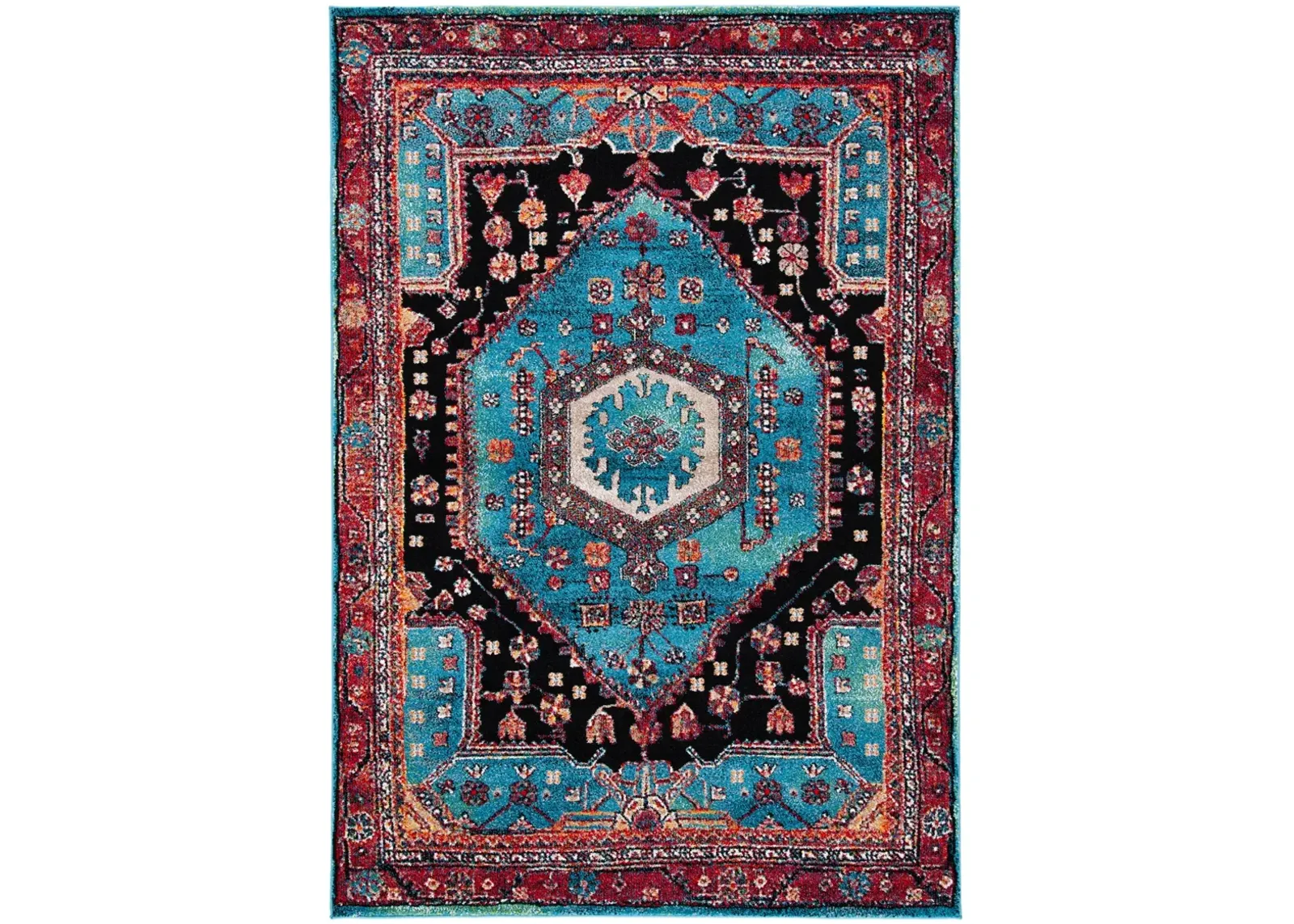 VINTAGE HAMADAN 204 TURQUOISE  6'-7' x 9' Medium Rectangle Rug