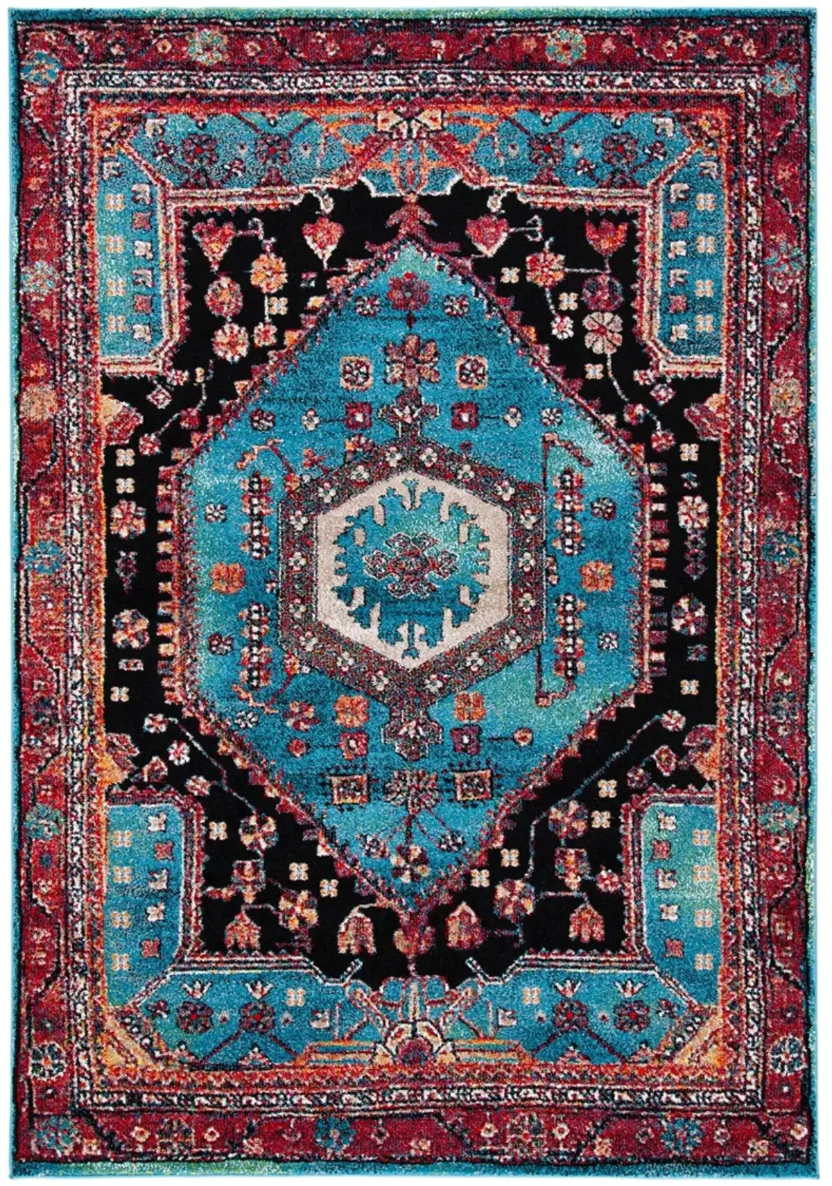 VINTAGE HAMADAN 204 TURQUOISE  6'-7' x 9' Medium Rectangle Rug