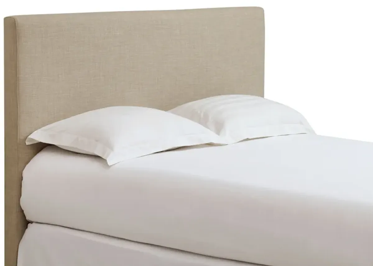 Saint Pierre California King-size Upholstered Headboard in Toast Linen