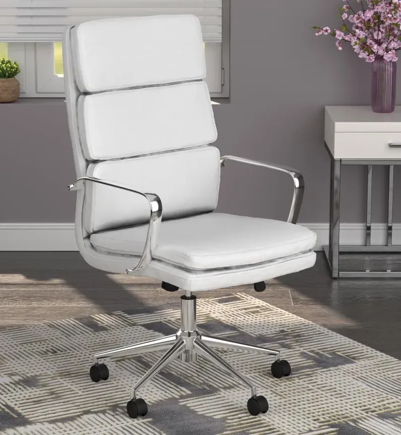 Adamstown High Back Upholstered Office Chair White