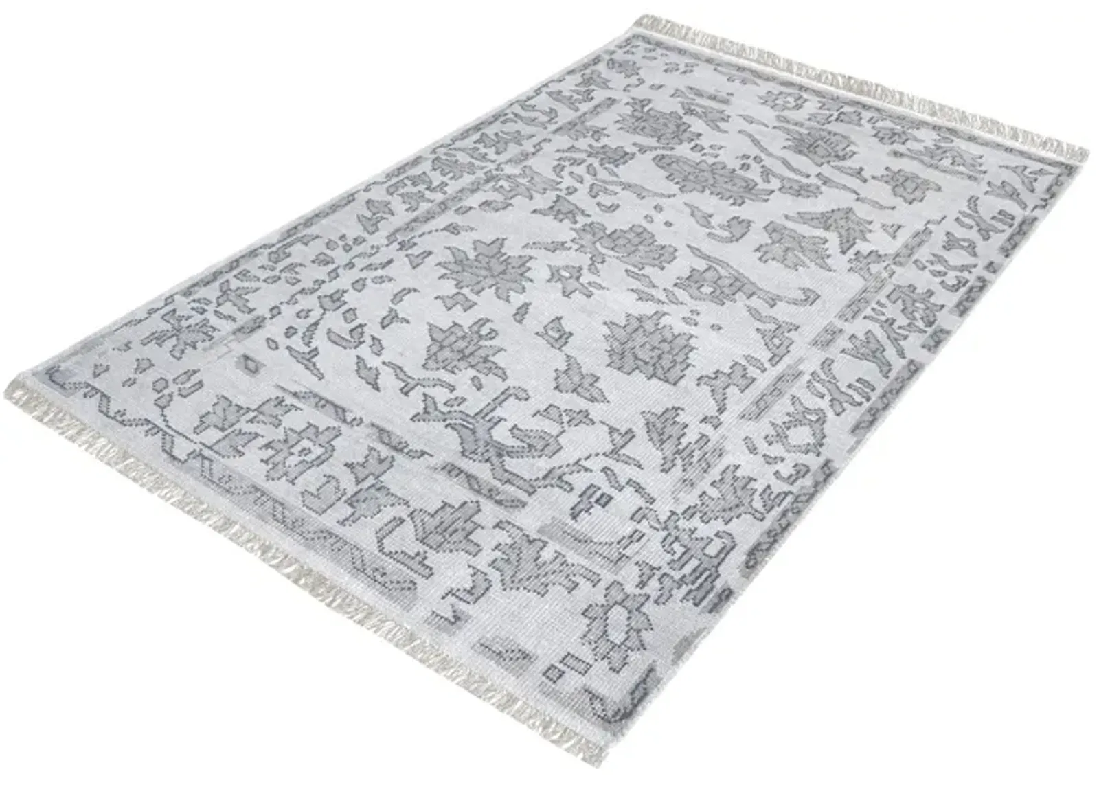 Harappa Hand-knotted Wool Rug in Grey