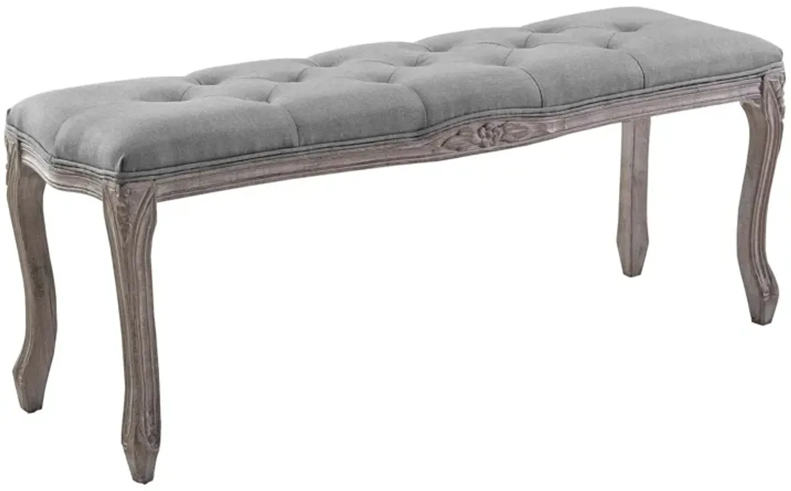 Regal Vintage French Upholstered Fabric Bench