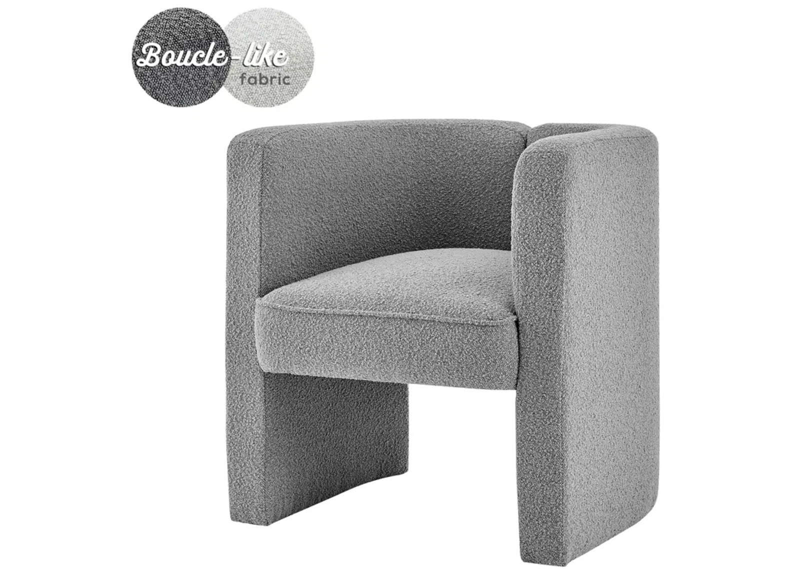 Ariela Fabric Accent Arm Chair, Boucle Gray 