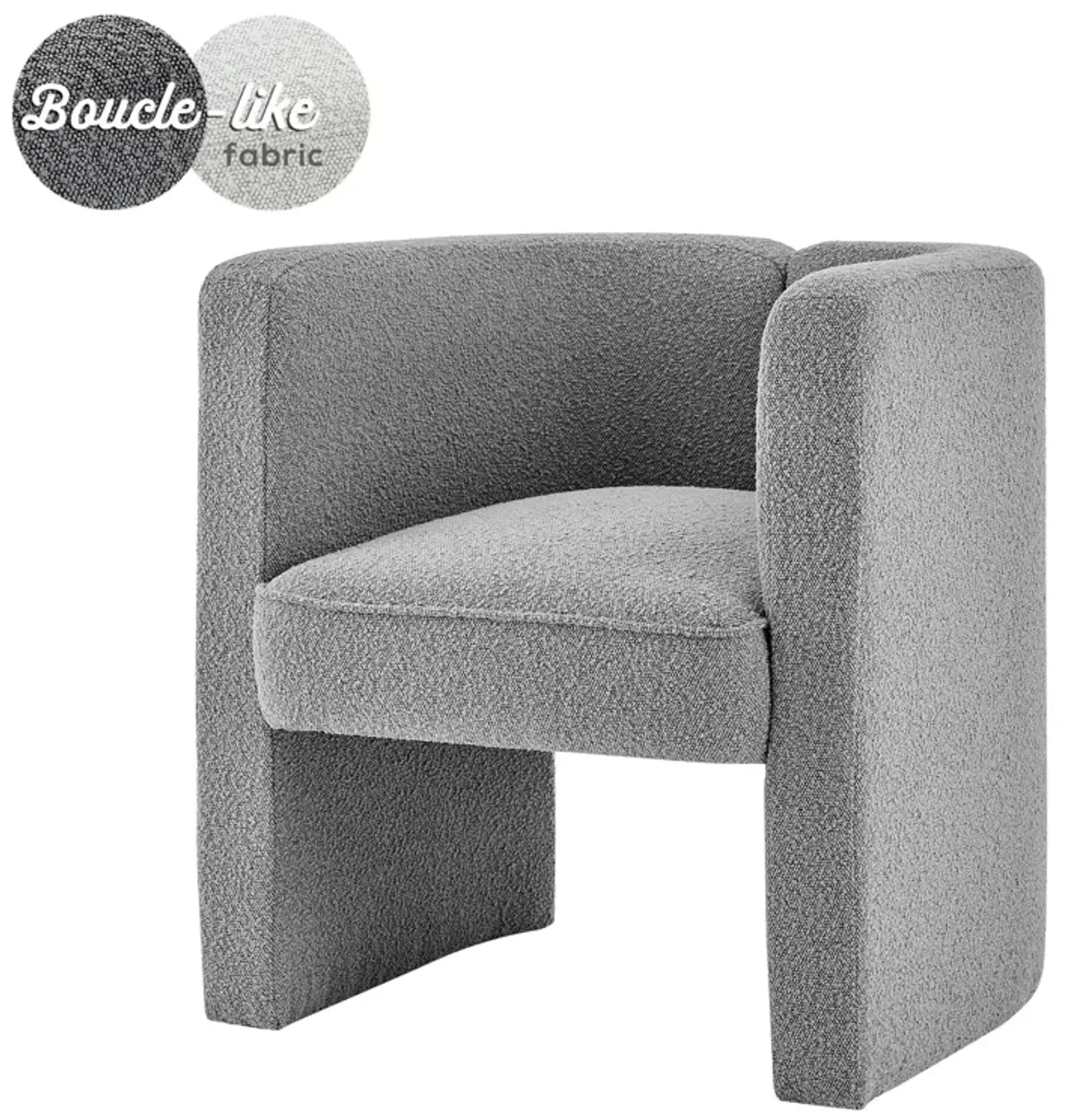 Ariela Fabric Accent Arm Chair, Boucle Gray 