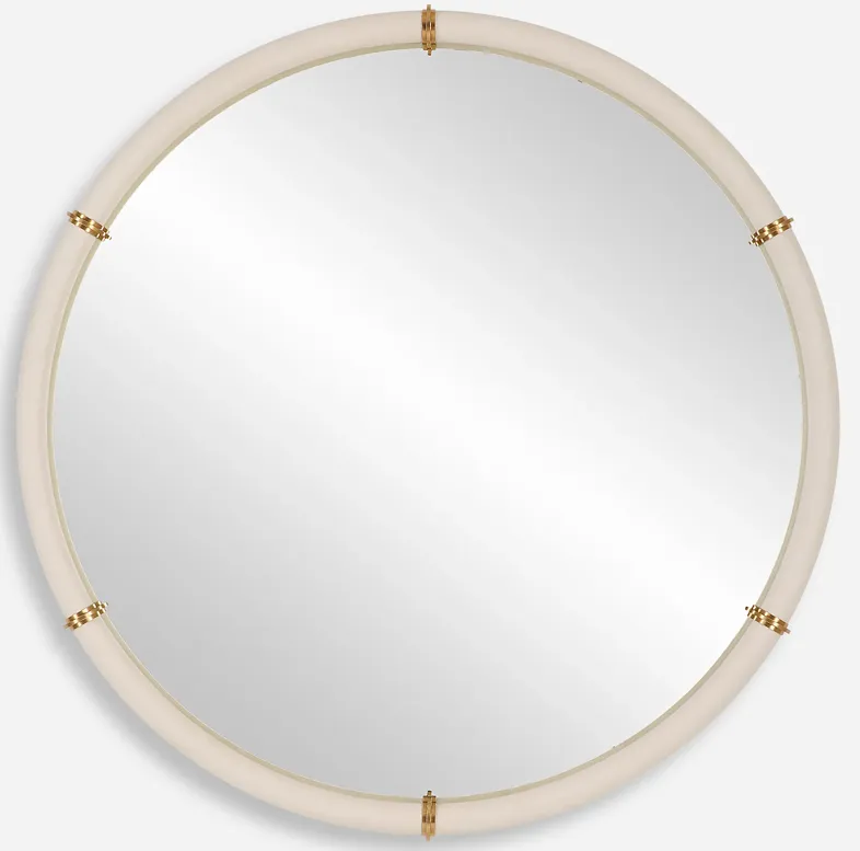 Cyprus White Round Mirror