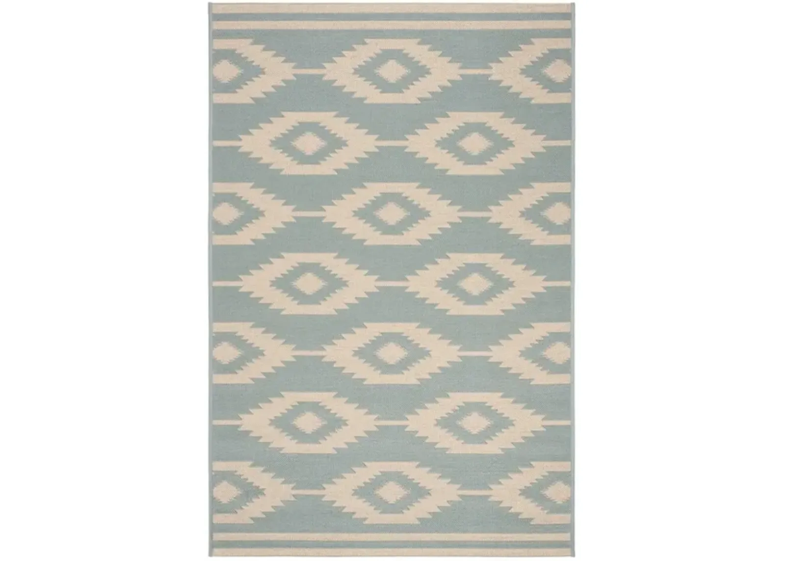 Safavieh BEACH HOUSE Collection BHS171L-5 Cream / Aqua 5'-3" X 7'-6"