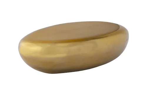 river stone coffee table, large, liquid gold