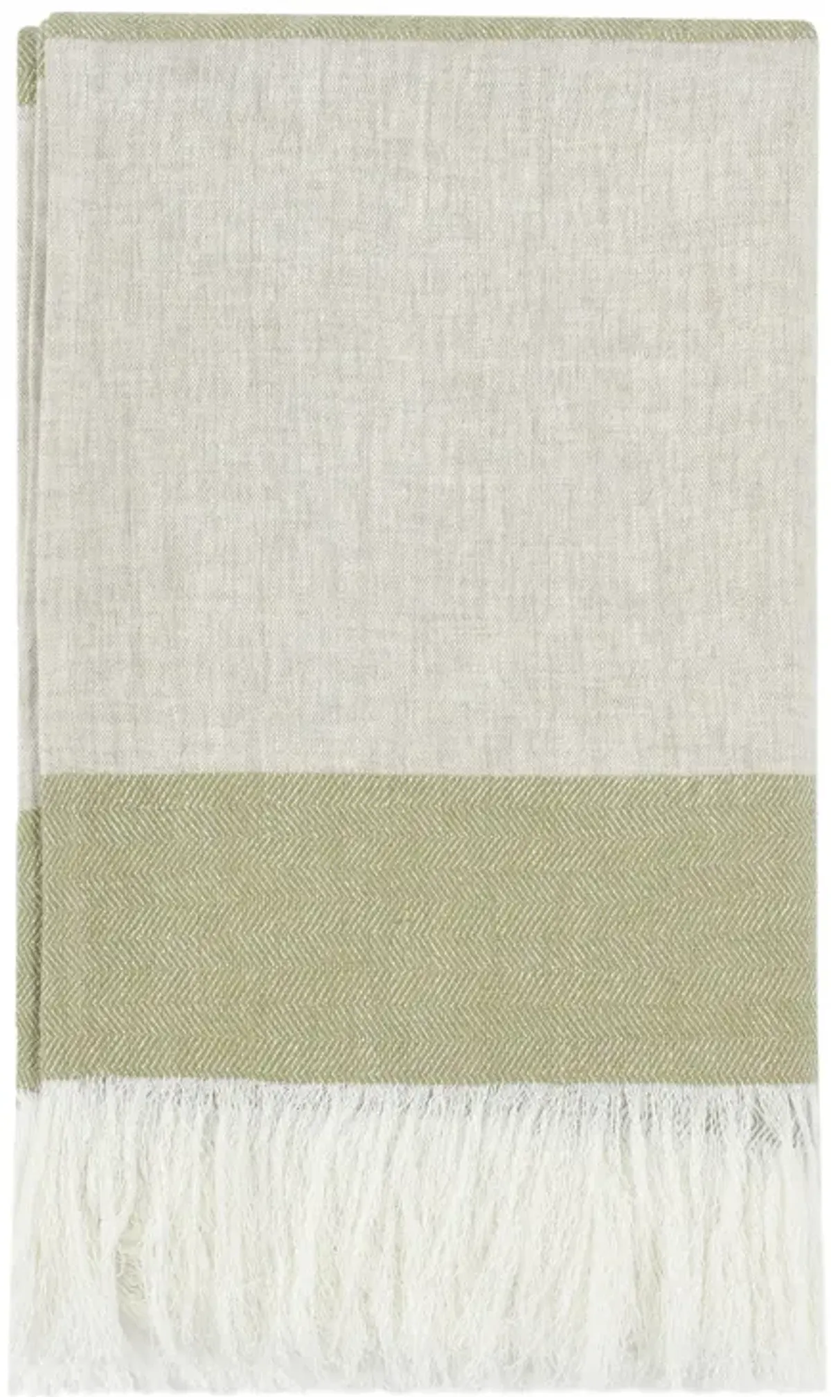 Talara 100% Belgian Linen Green Multicolor 50"x70" Throw Blanket Blanket