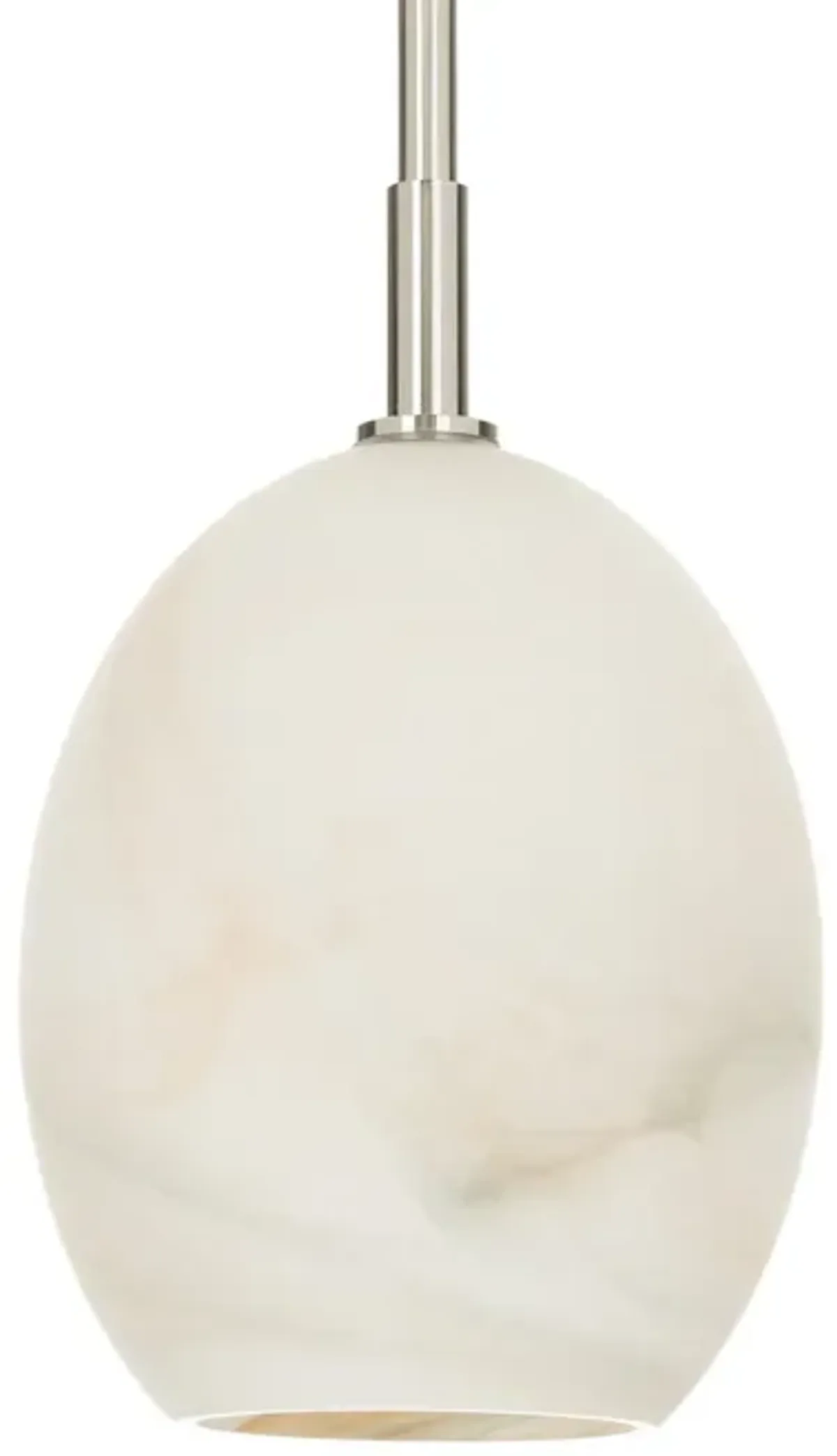 Artemis Pendant Single (Polished Nickel with Alabaster Glass)