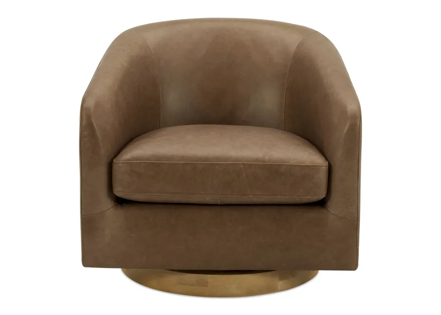 OSCY LEATHER SWIVEL CHAIR