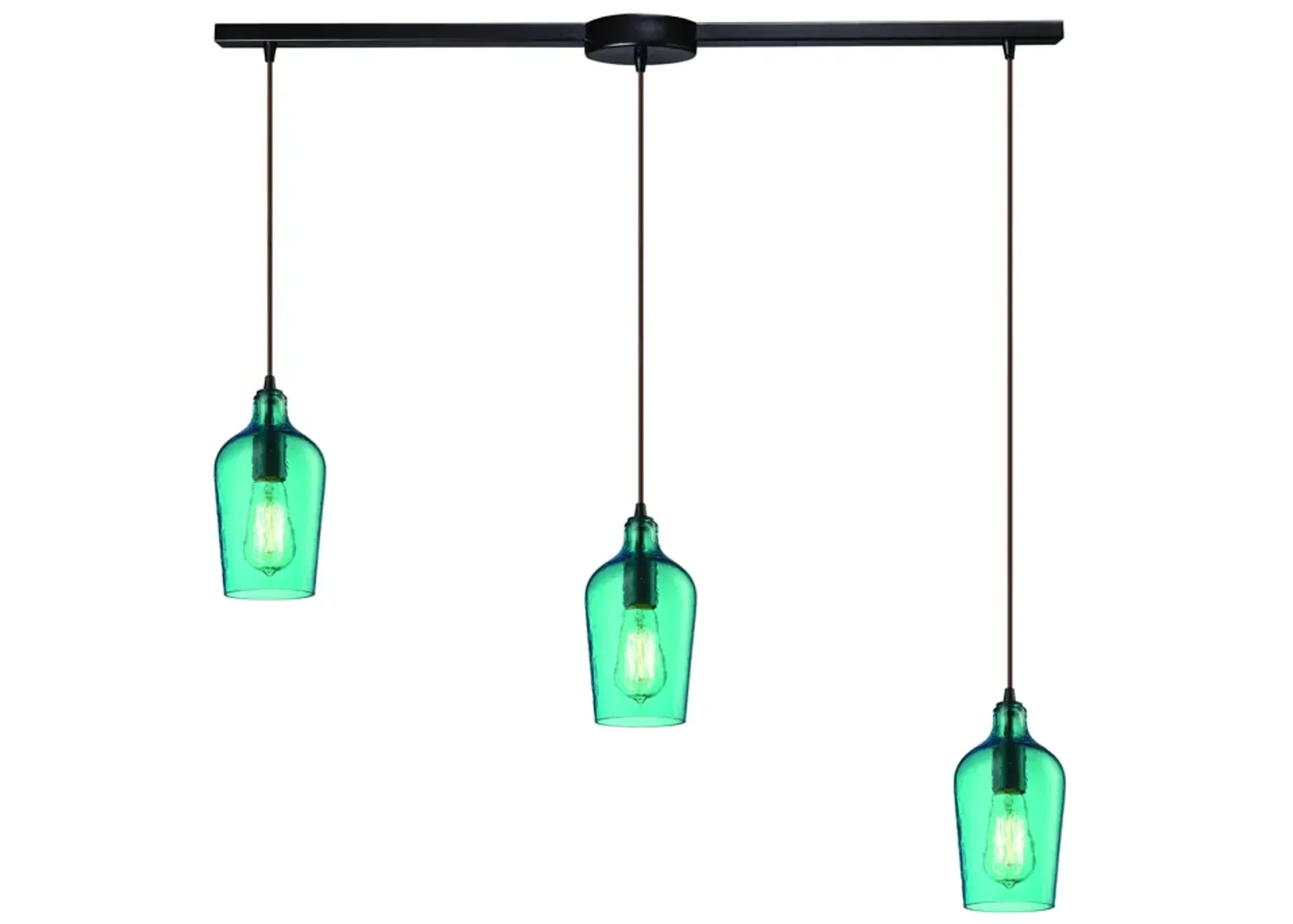 Hammered Glass Configurable Multi Pendant - Oil Rubbed Bronze