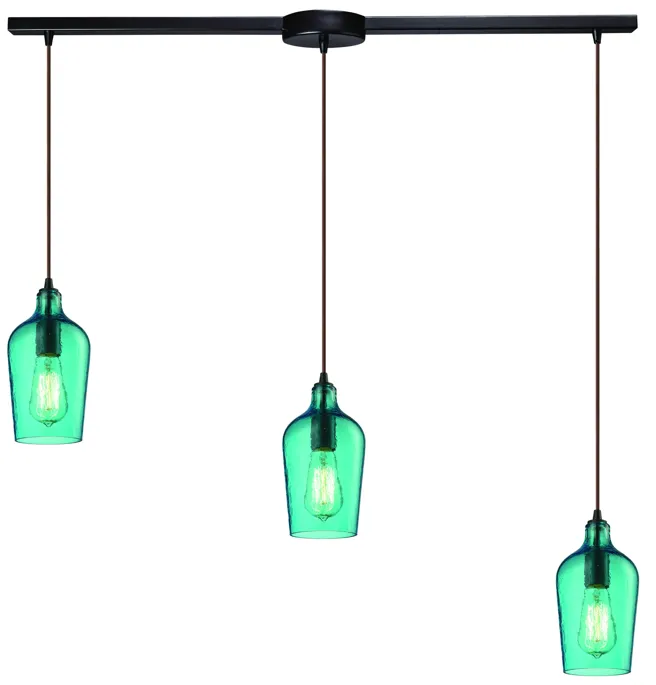 Hammered Glass Configurable Multi Pendant - Oil Rubbed Bronze