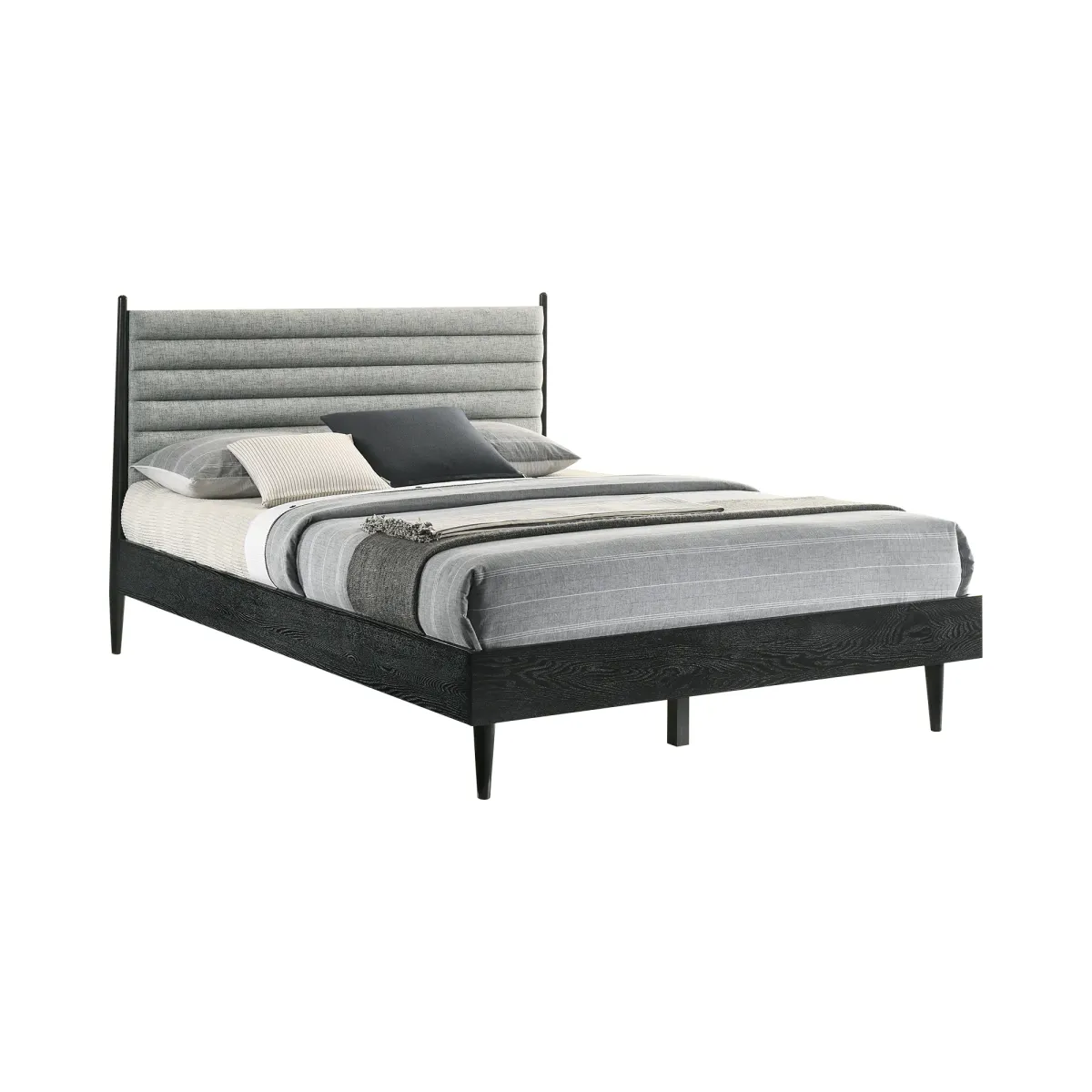 Artemio Queen Platform Wood Bed Frame in Black Finish