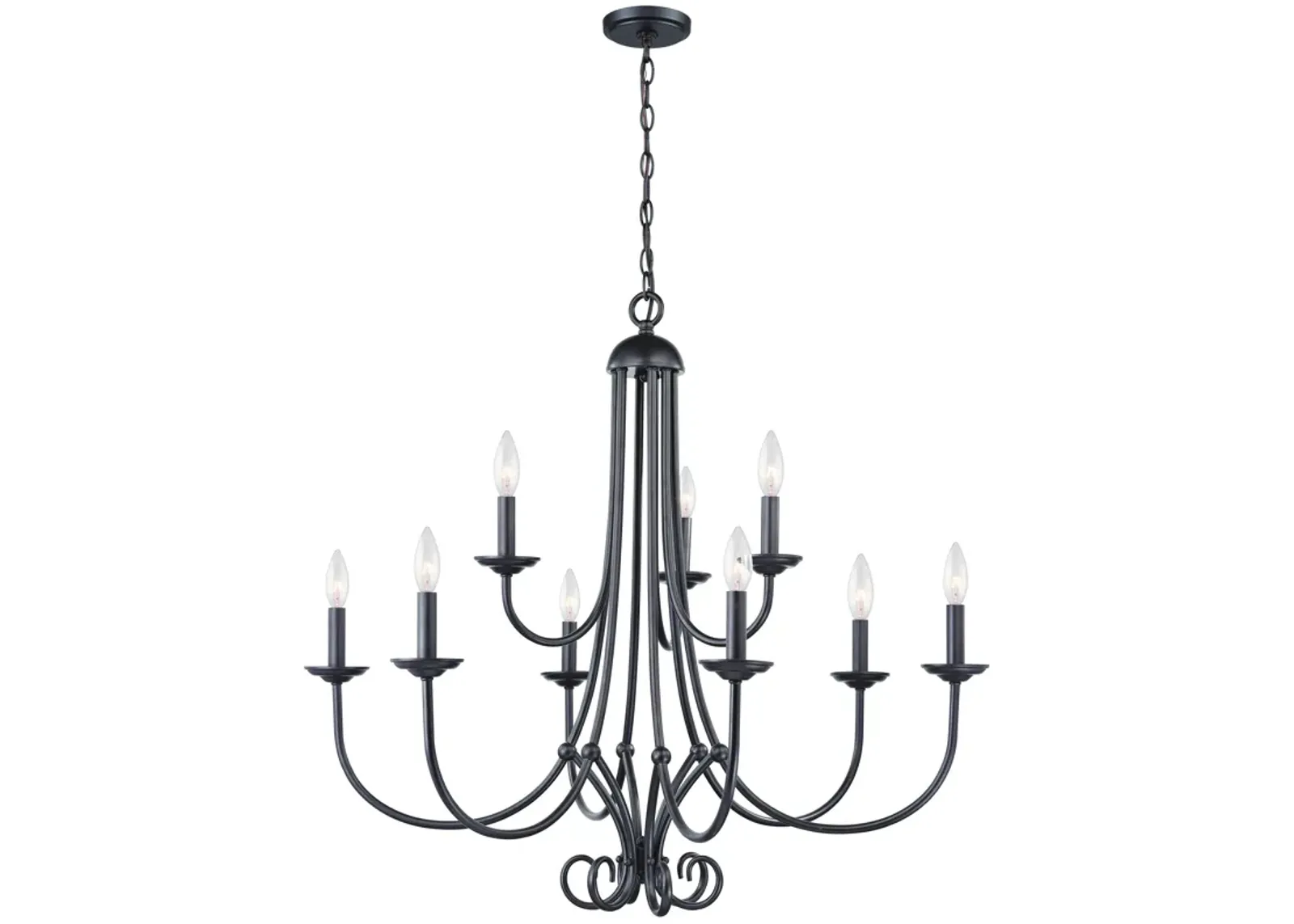 Williamsport 34" Wide 9-Light Chandelier - Oil Rubbed Bronze