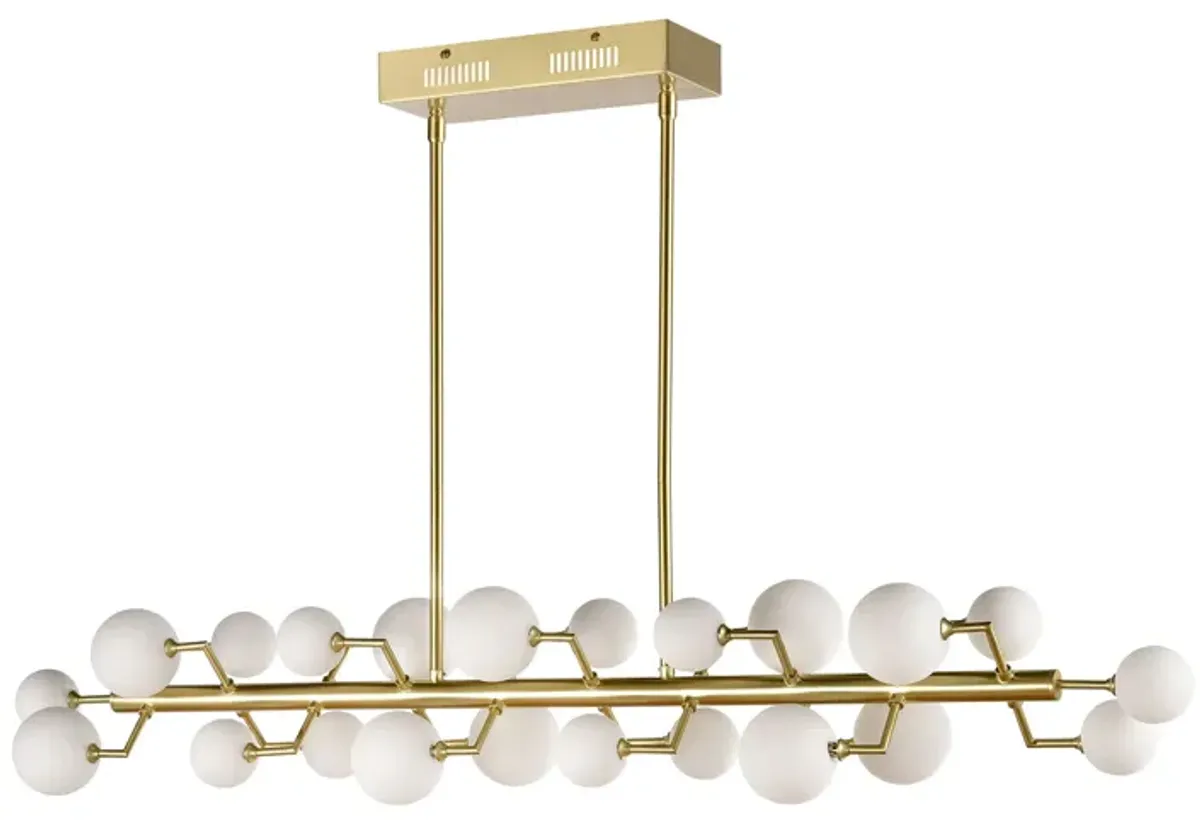 Keir 43.31" Wide 22-Light Linear Chandelier - Brass