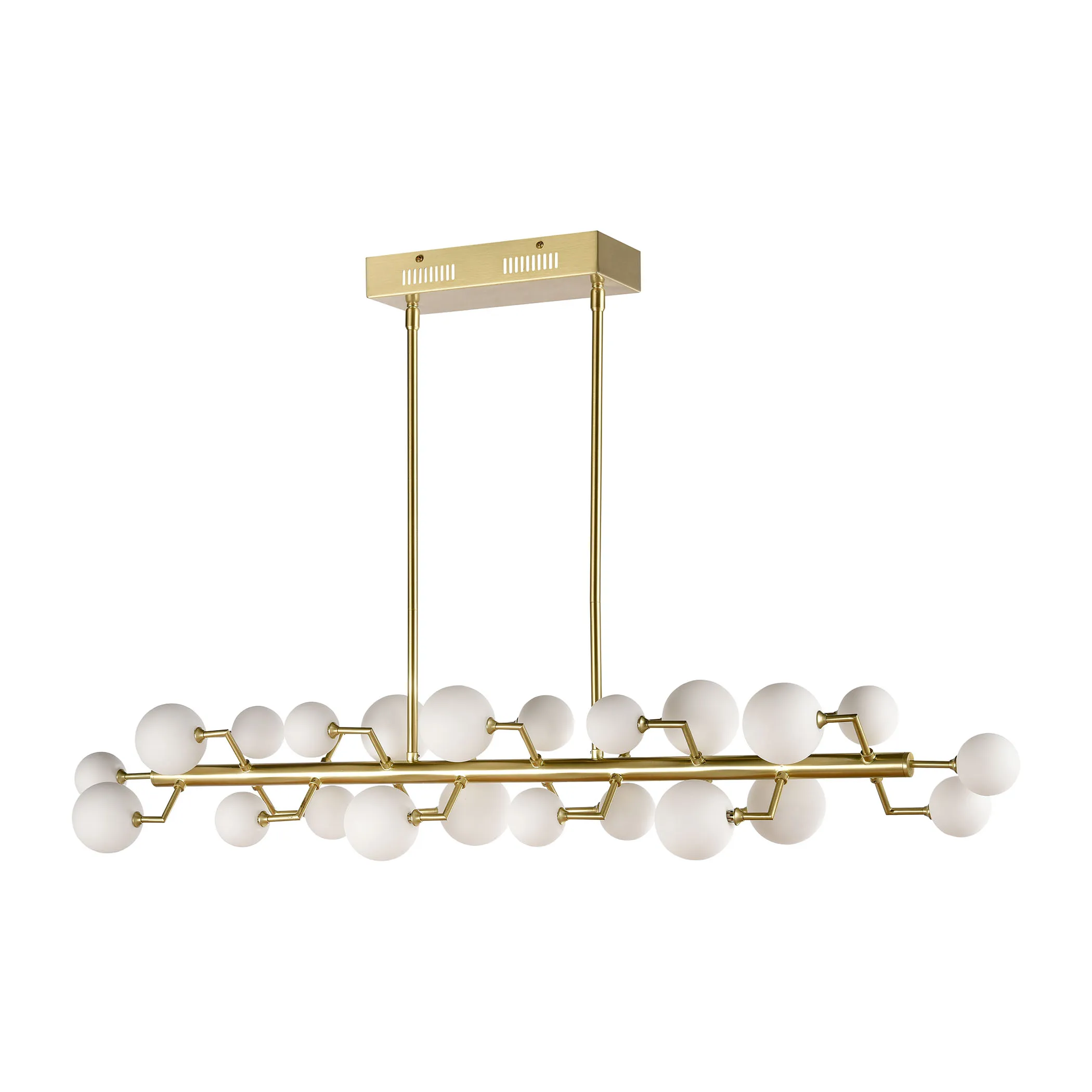 Keir 43.31" Wide 22-Light Linear Chandelier - Brass