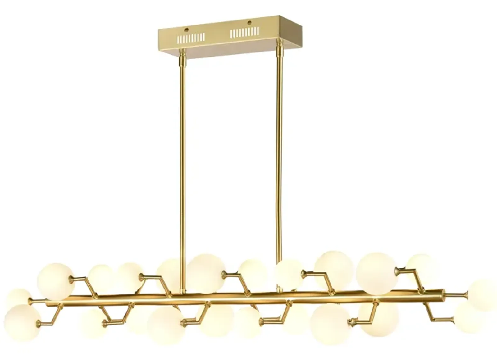 Keir 43.31" Wide 22-Light Linear Chandelier - Brass