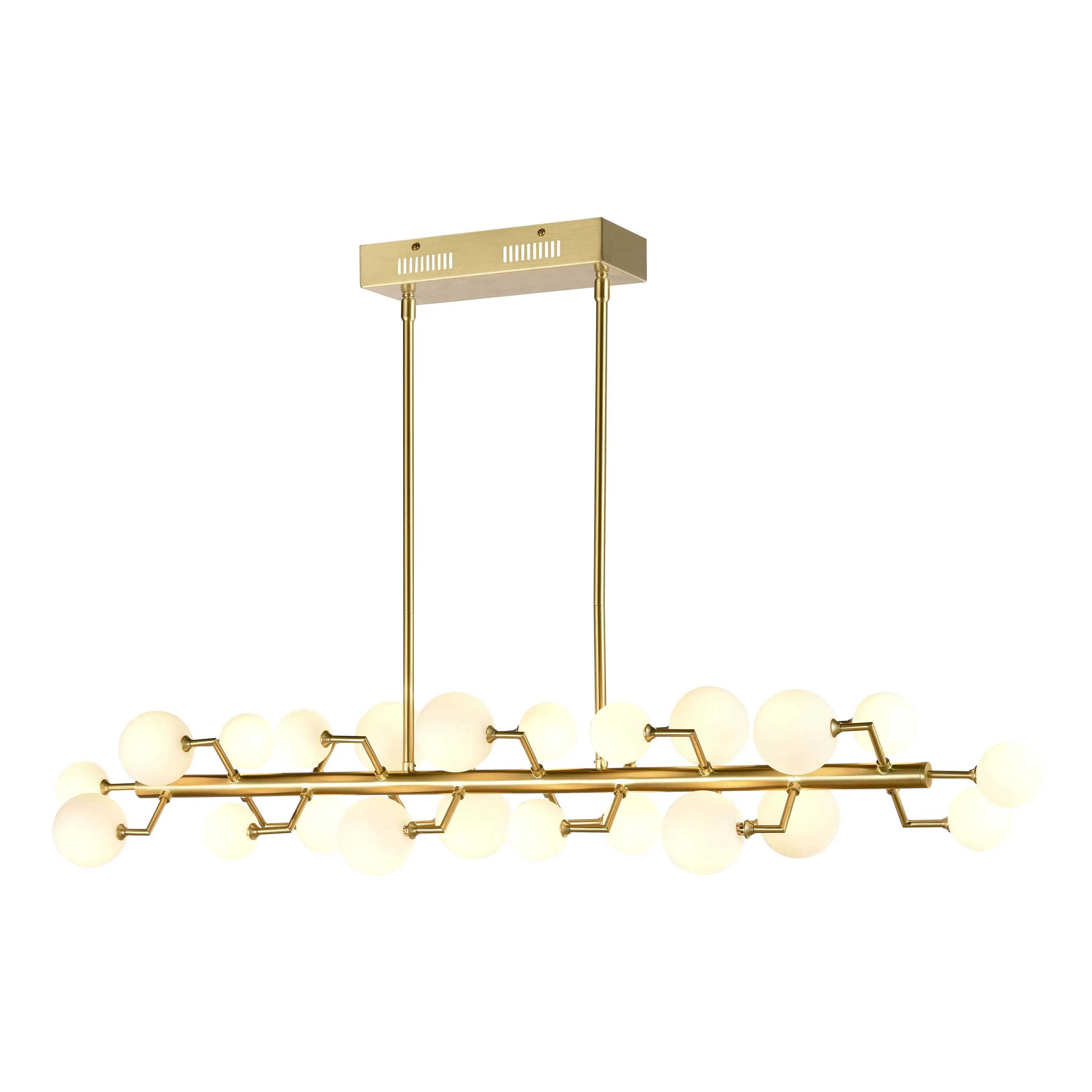 Keir 43.31" Wide 22-Light Linear Chandelier - Brass