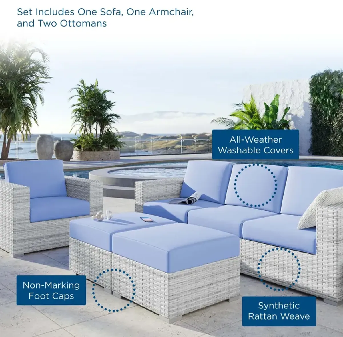 Convene 4-Piece Outdoor Patio Set