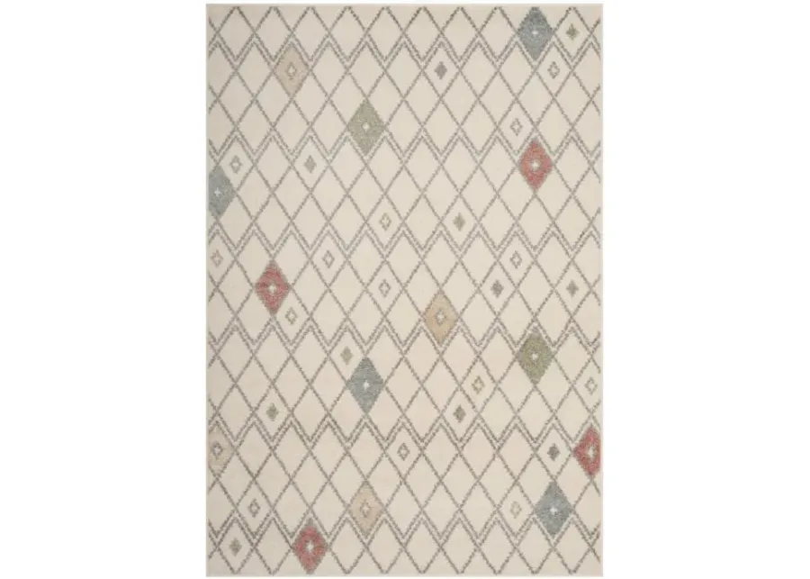 Adirondack Contemporary Ivory / Multi 5'-1" X 7'-6" Powerloomed Rug