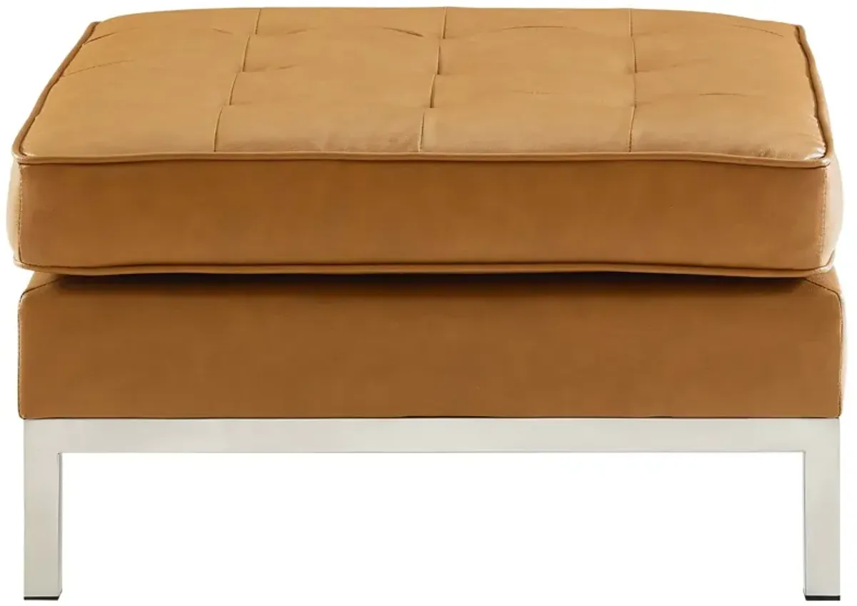 Loft Tufted Upholstered Faux Leather Ottoman