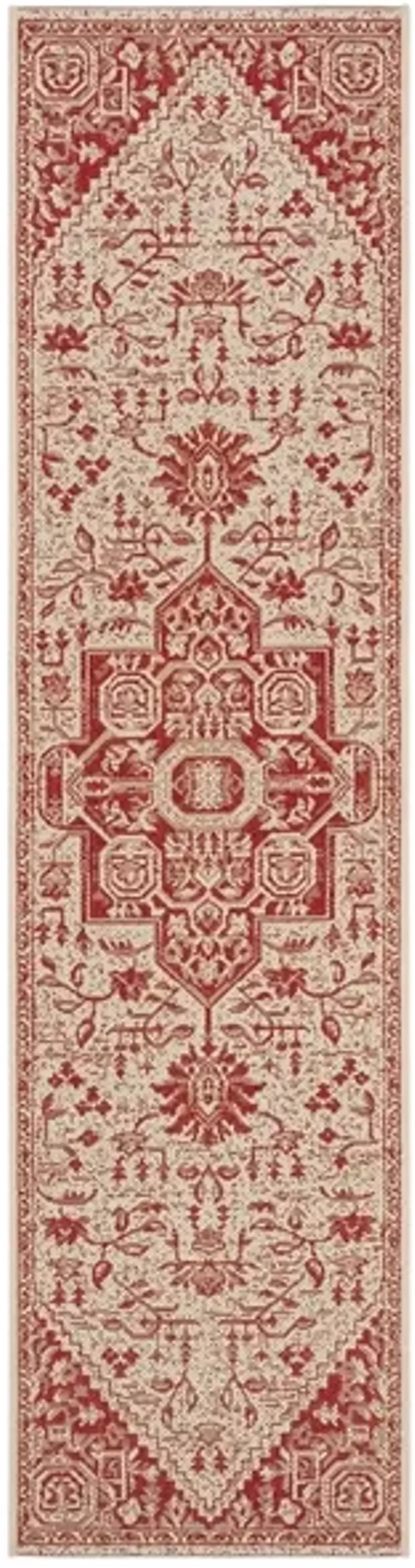 Safavieh BEACH HOUSE Collection BHS138Q-28 Red / Creme 2'-2" X 8'