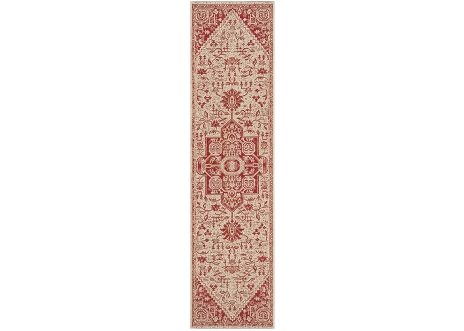 Safavieh BEACH HOUSE Collection BHS138Q-28 Red / Creme 2'-2" X 8'