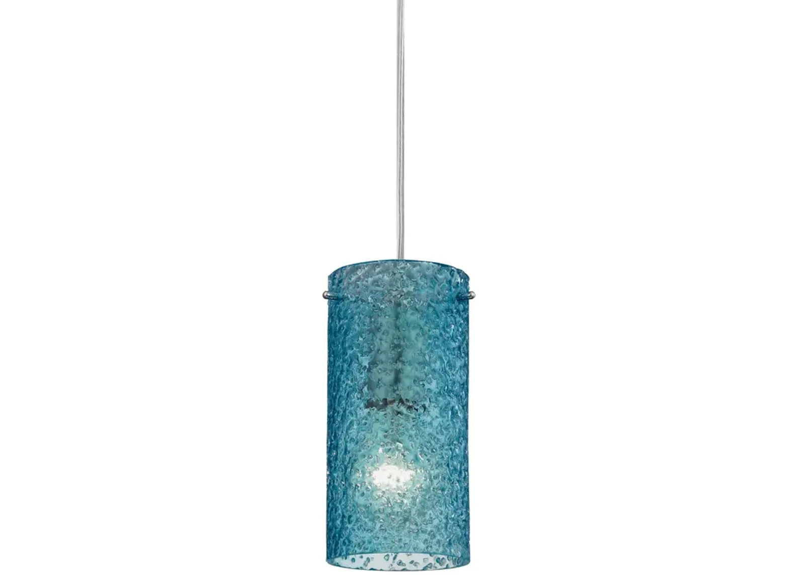 Ice Fragments 5'' Wide 1-Light Pendant - Satin Nickel and Midnight Blue Glass