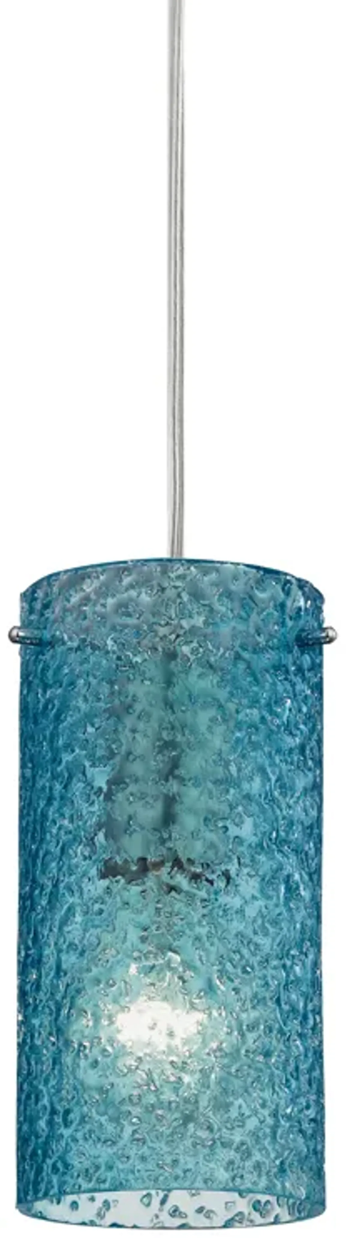 Ice Fragments 5'' Wide 1-Light Pendant - Satin Nickel and Midnight Blue Glass