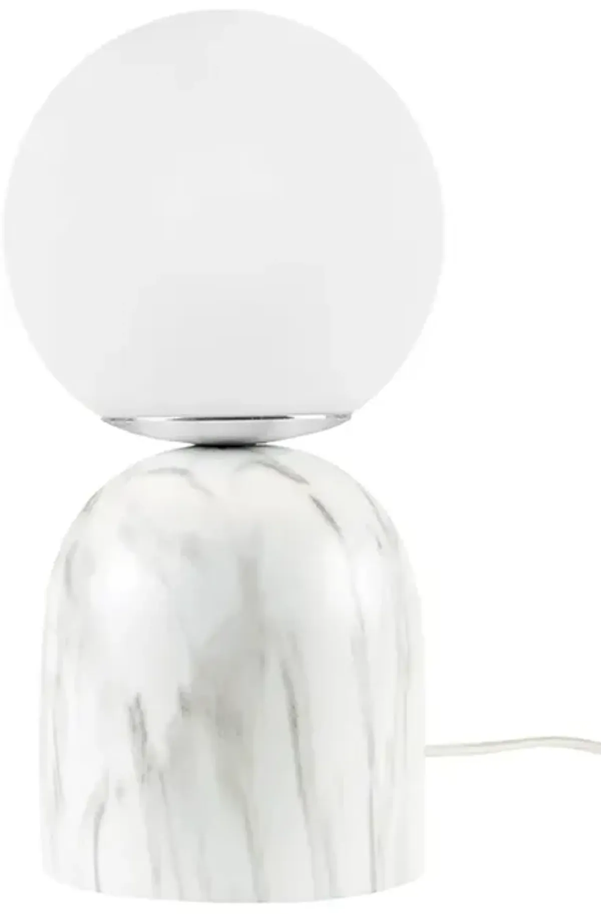 INK+IVY Nelia White Frosted Glass Globe Resin Table Lamp