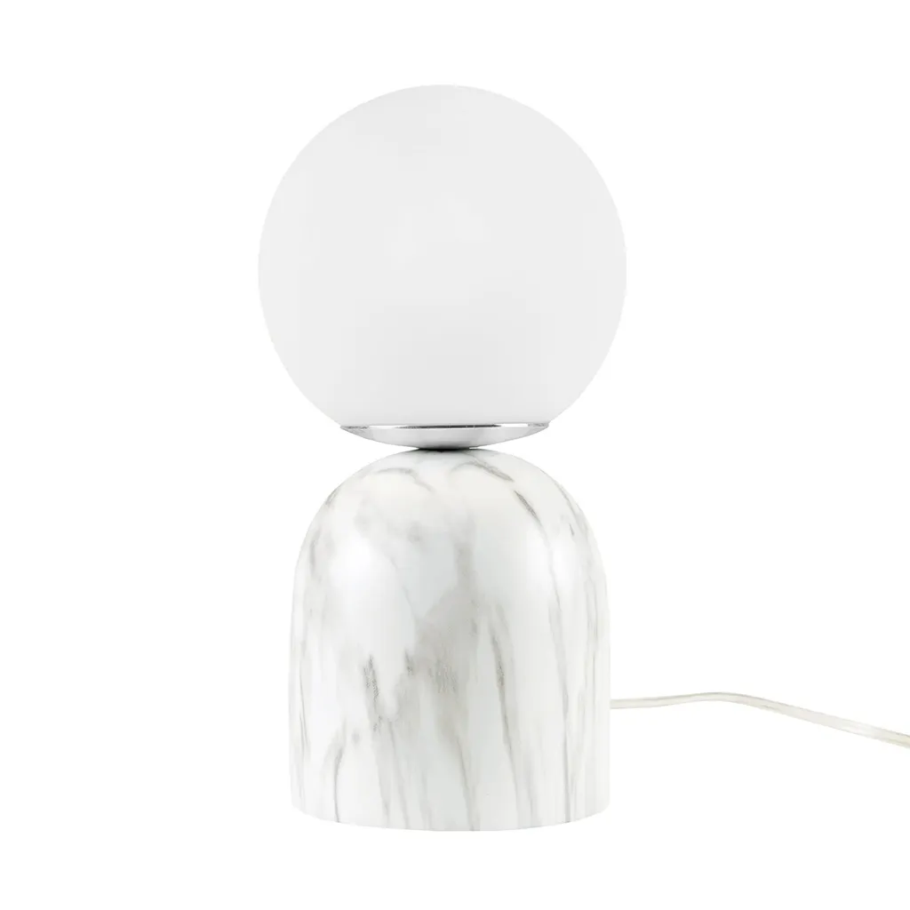 INK+IVY Nelia White Frosted Glass Globe Resin Table Lamp