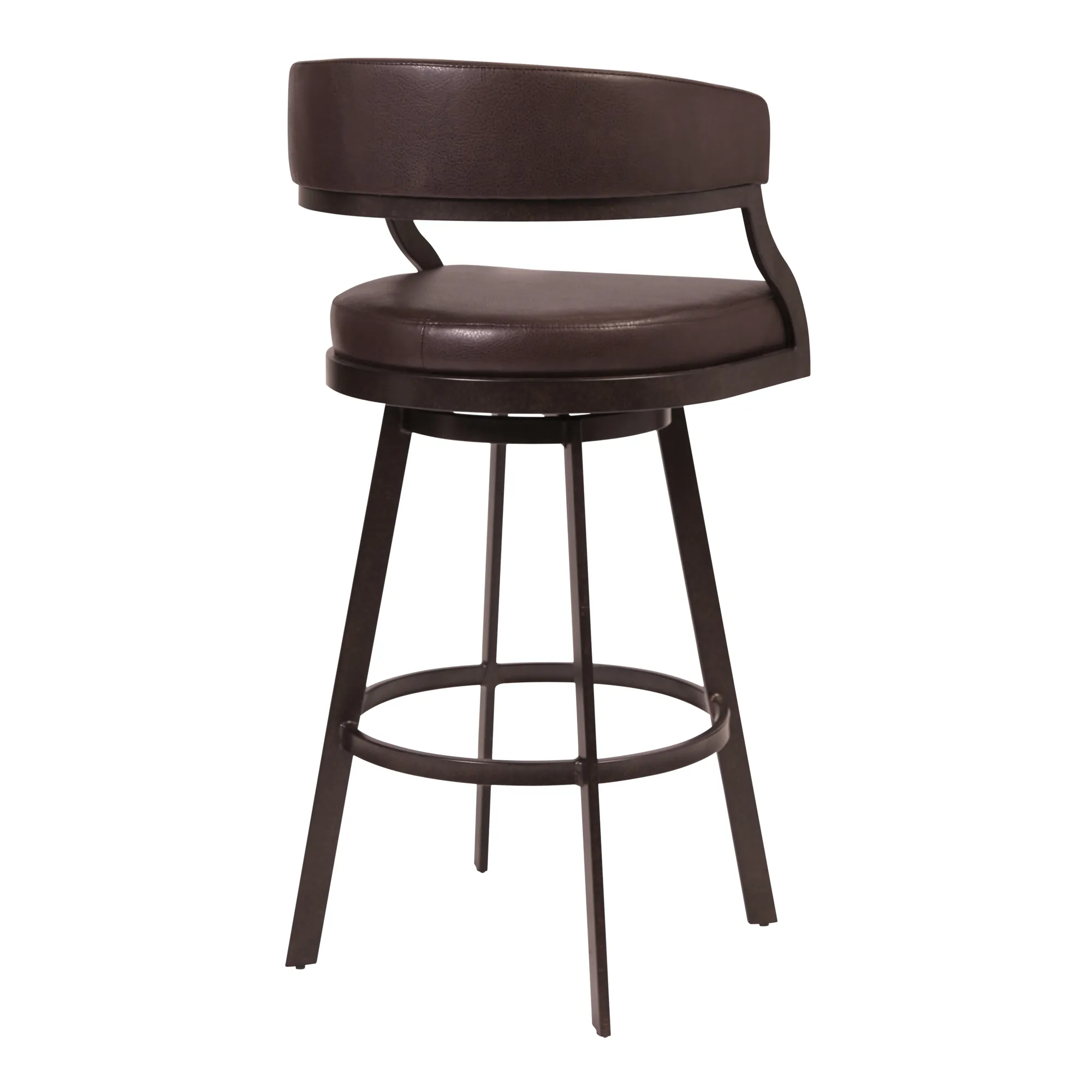 Dione 30" Bar Height Barstool in Auburn Bay and Brown Faux Leather