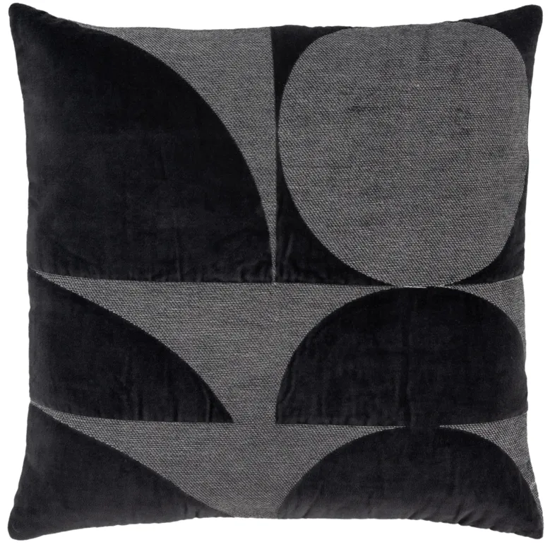 Geometric Charcoal  Pillow