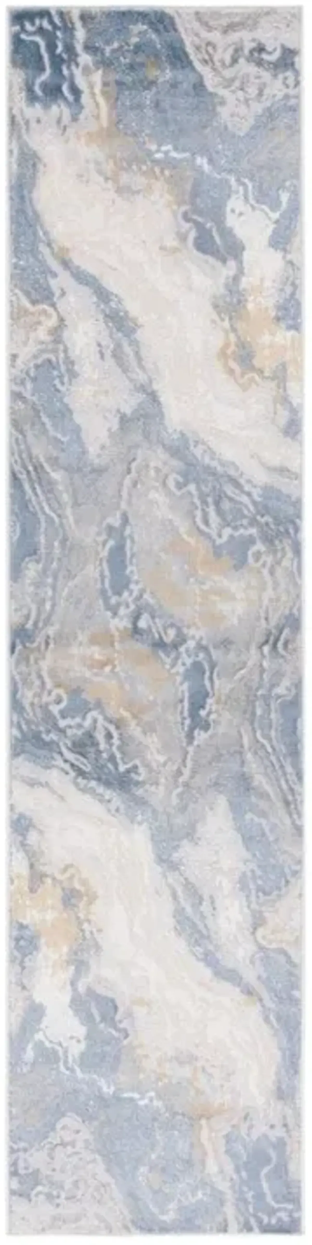 PALMA 348 Blue 2'-2' X 9' Runner Rug