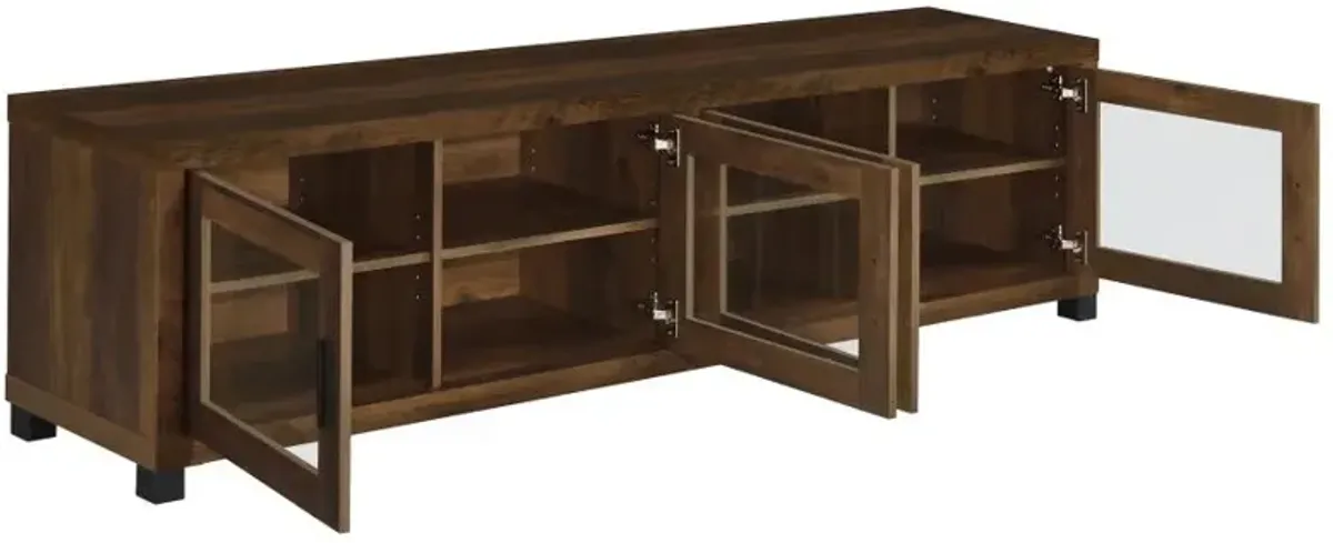 Sachin 3-piece Entertainment Center With 79" TV Stand Dark Pine