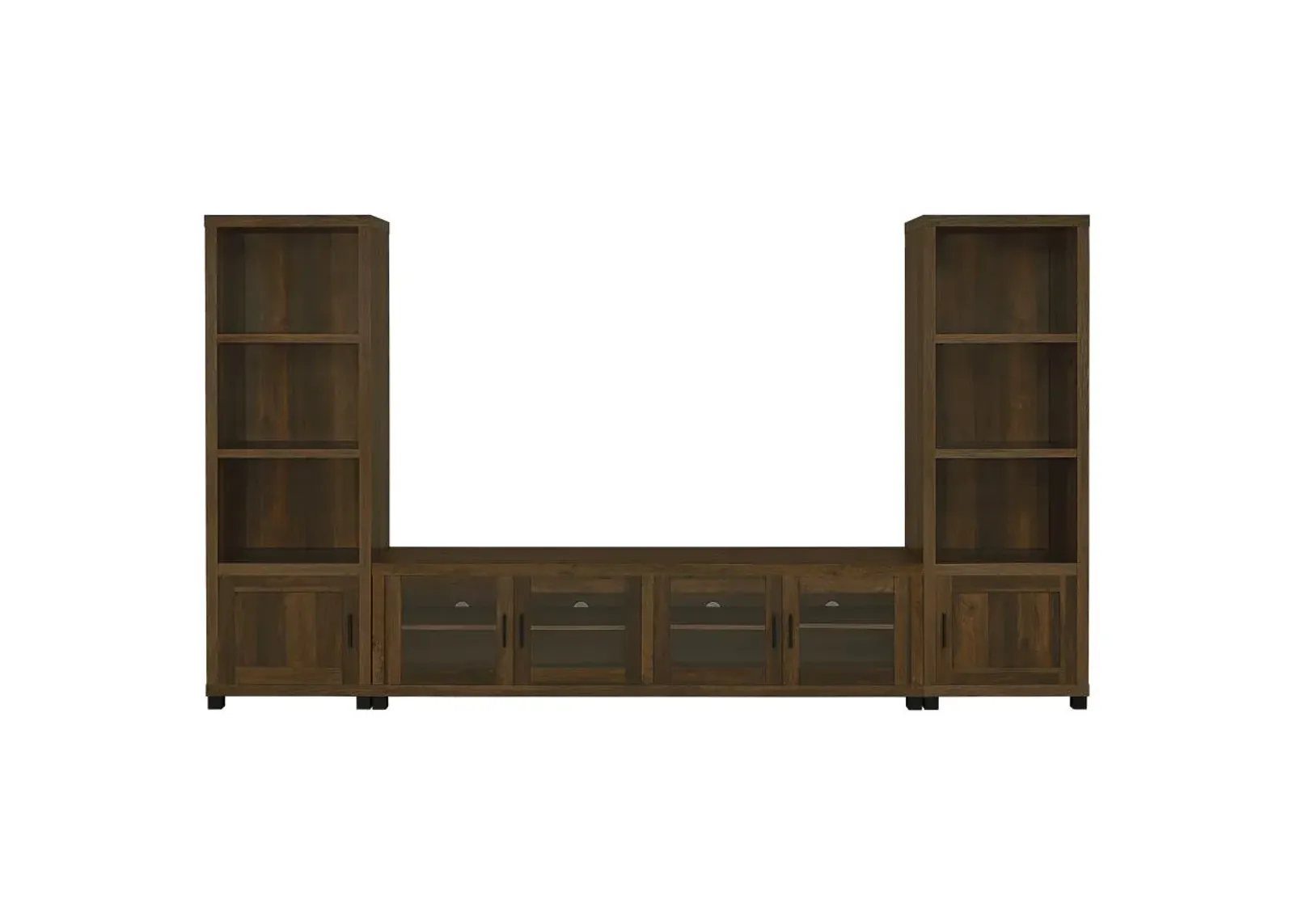 Sachin 3-piece Entertainment Center With 79" TV Stand Dark Pine