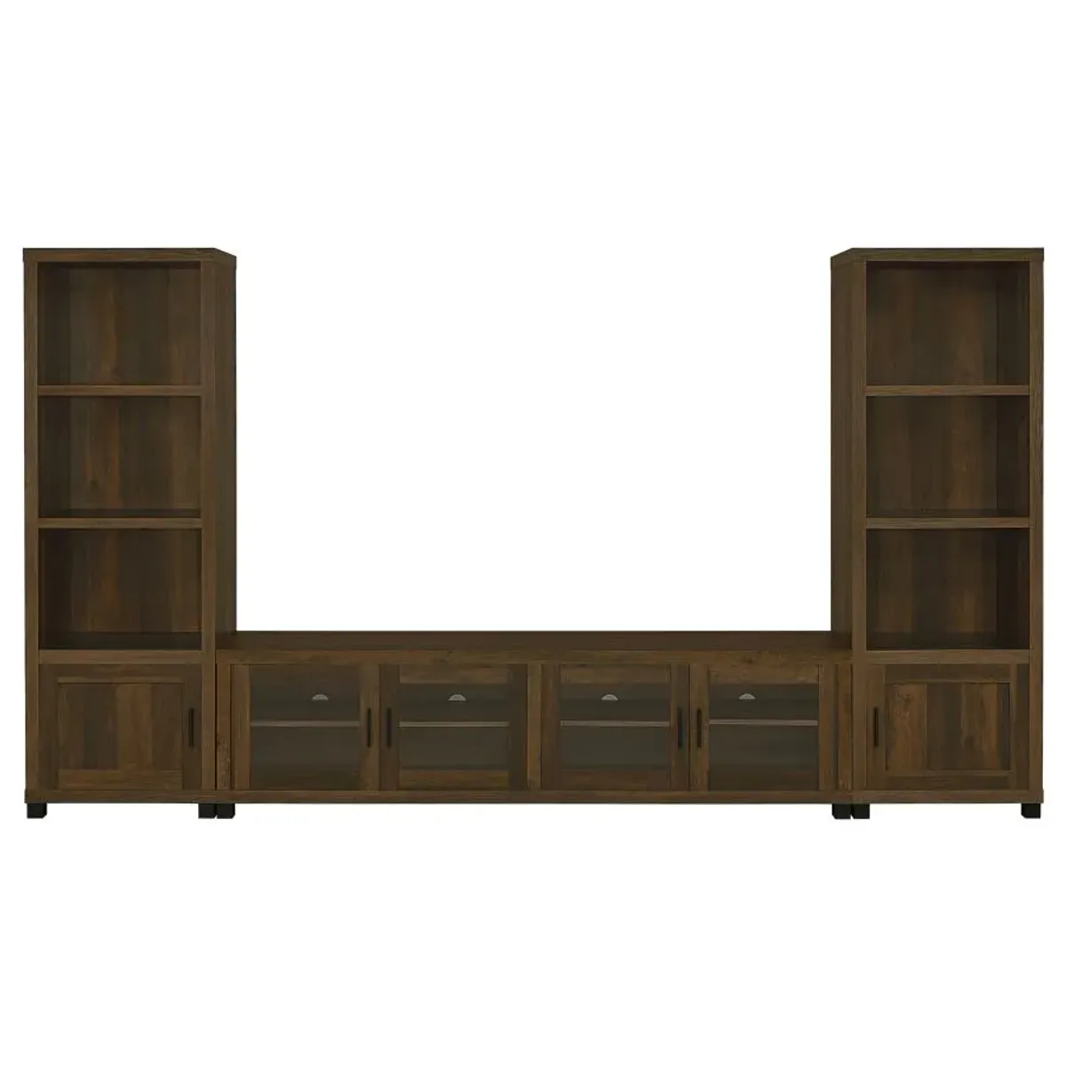 Sachin 3-piece Entertainment Center With 79" TV Stand Dark Pine