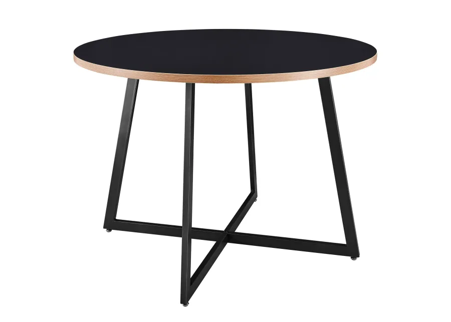 courtdale kd 42" round dining table, black(assembly required)