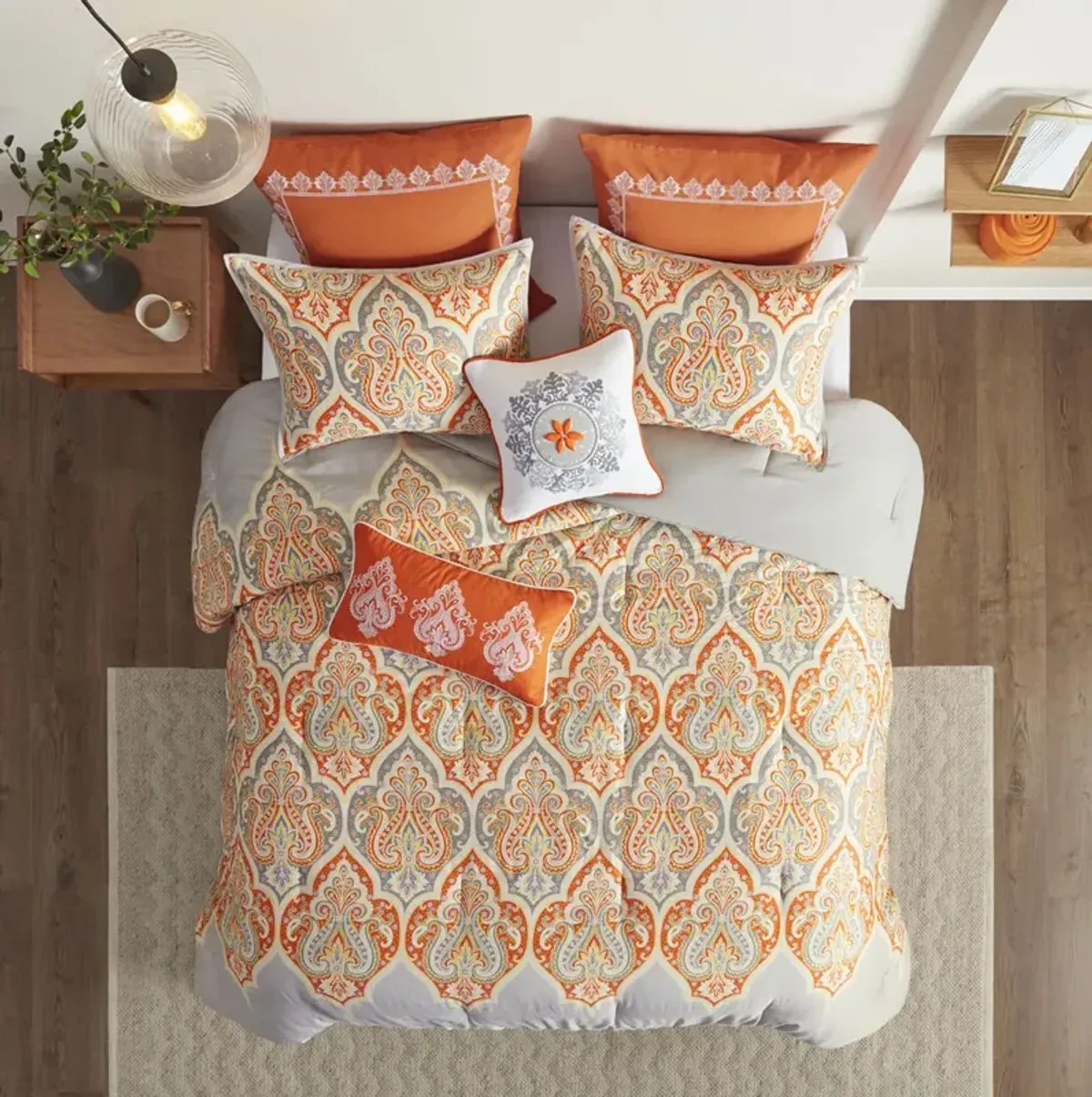 Madison Park Nisha Orange Comforter Set