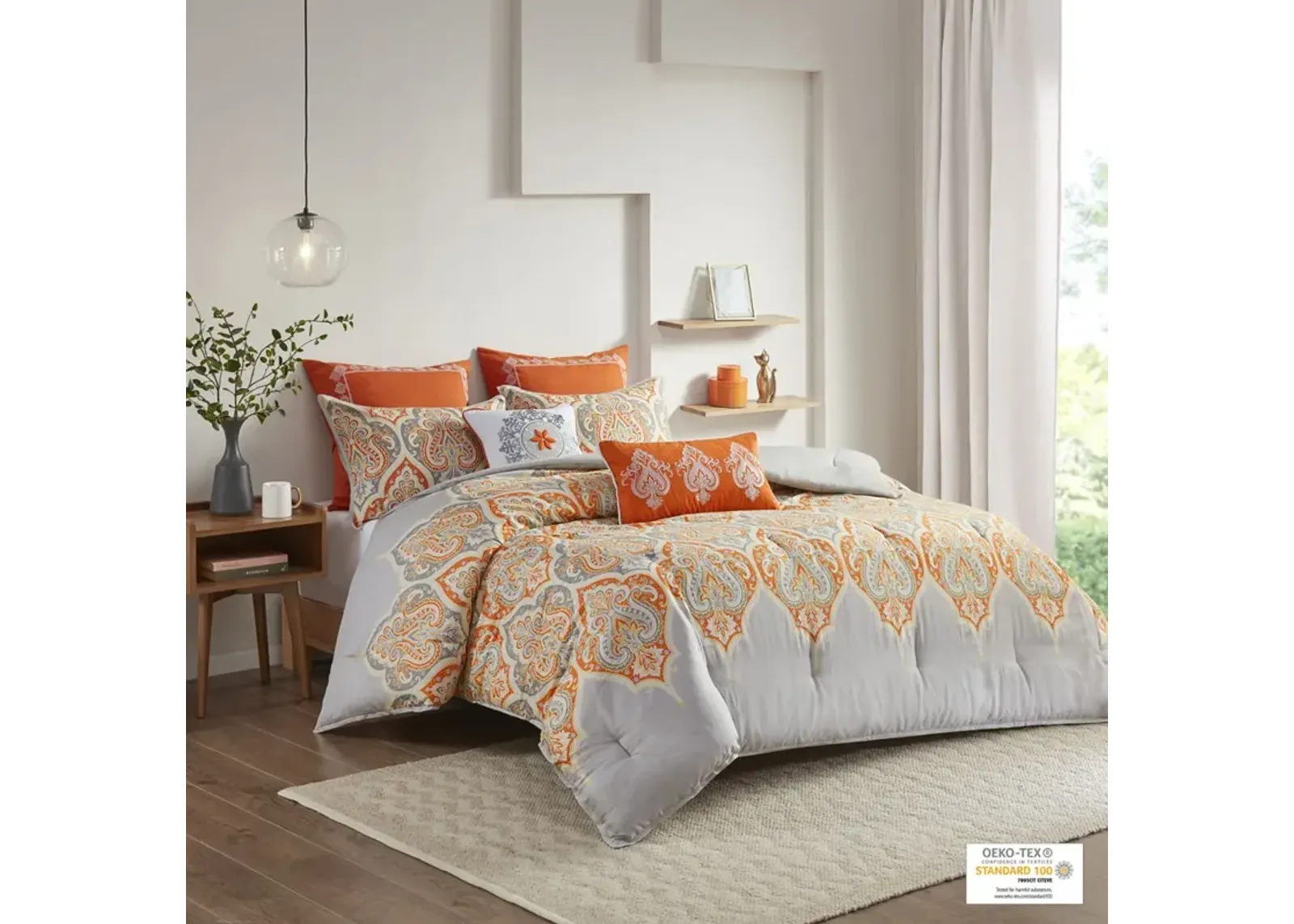 Madison Park Nisha Orange Comforter Set