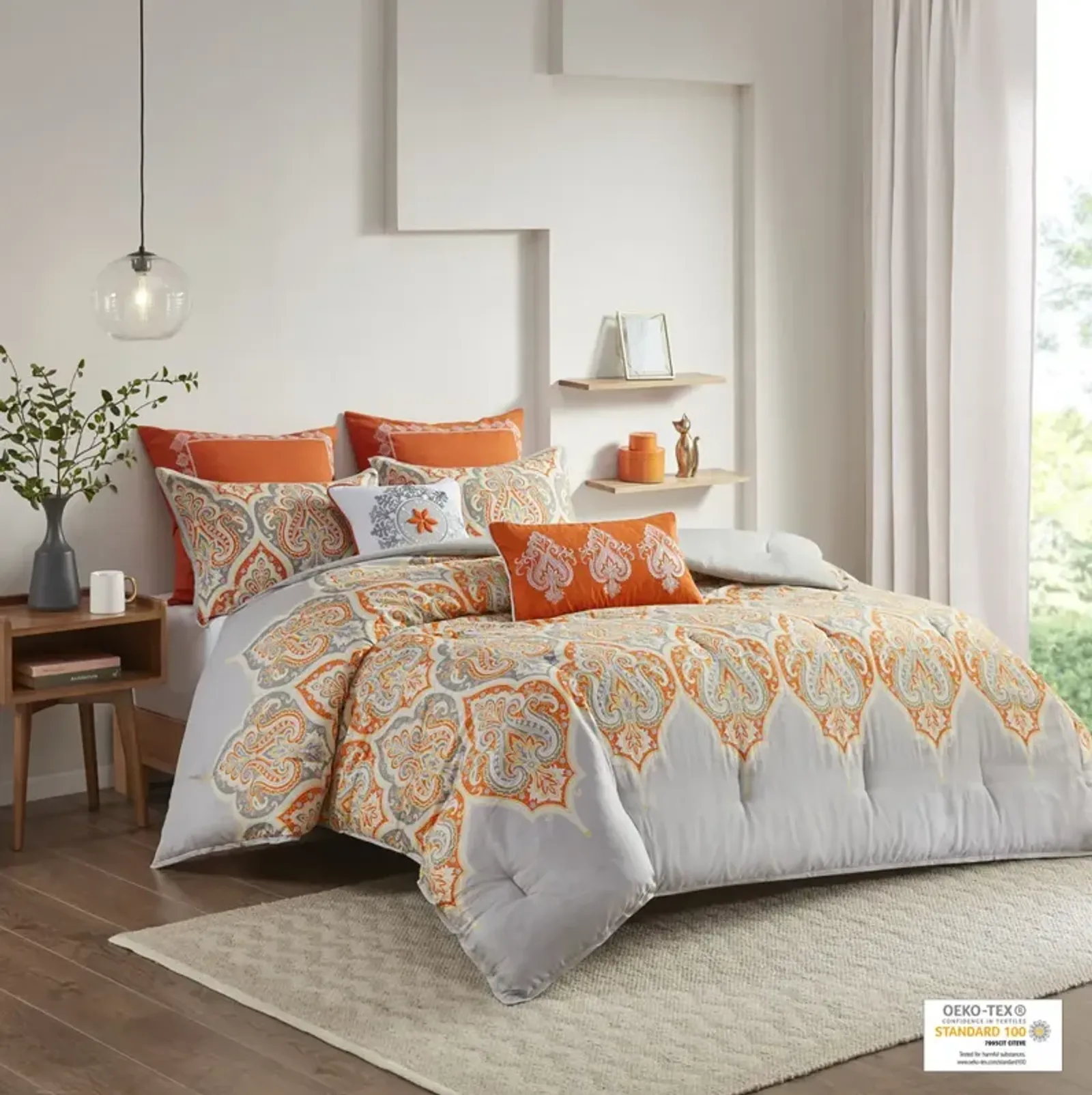 Madison Park Nisha Orange Comforter Set