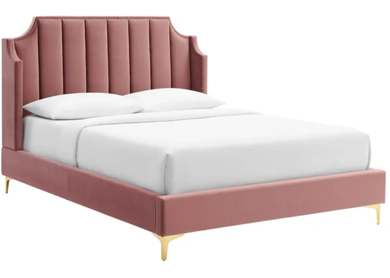 Daniella Performance Velvet Queen Platform Bed