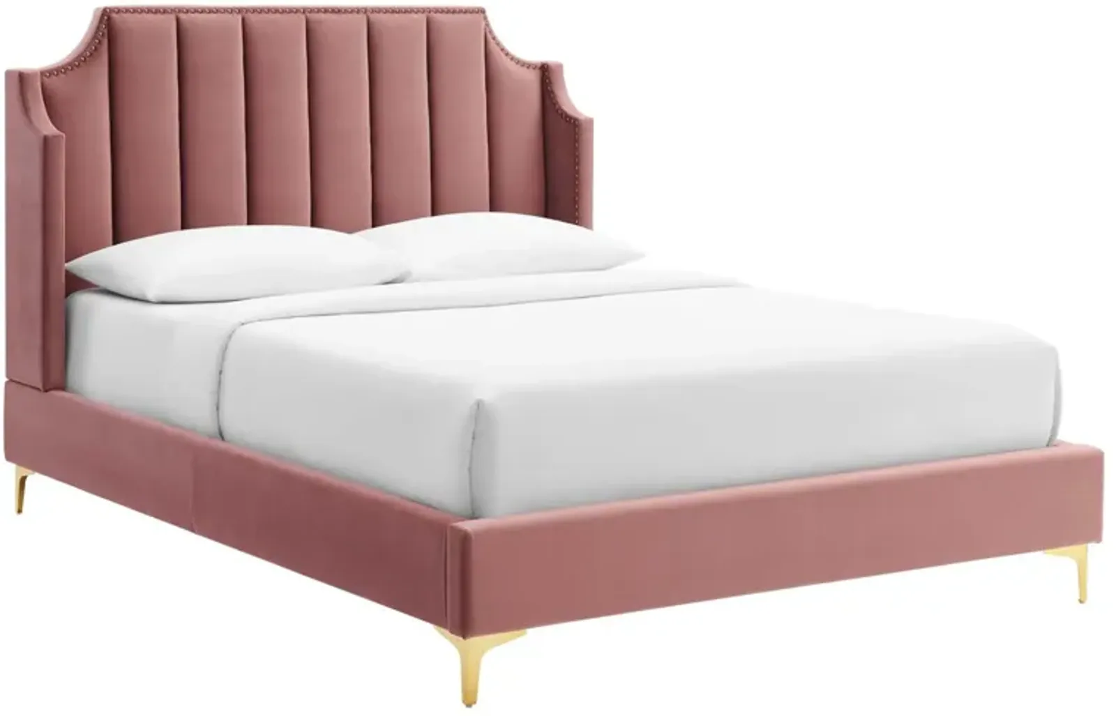 Daniella Performance Velvet Queen Platform Bed