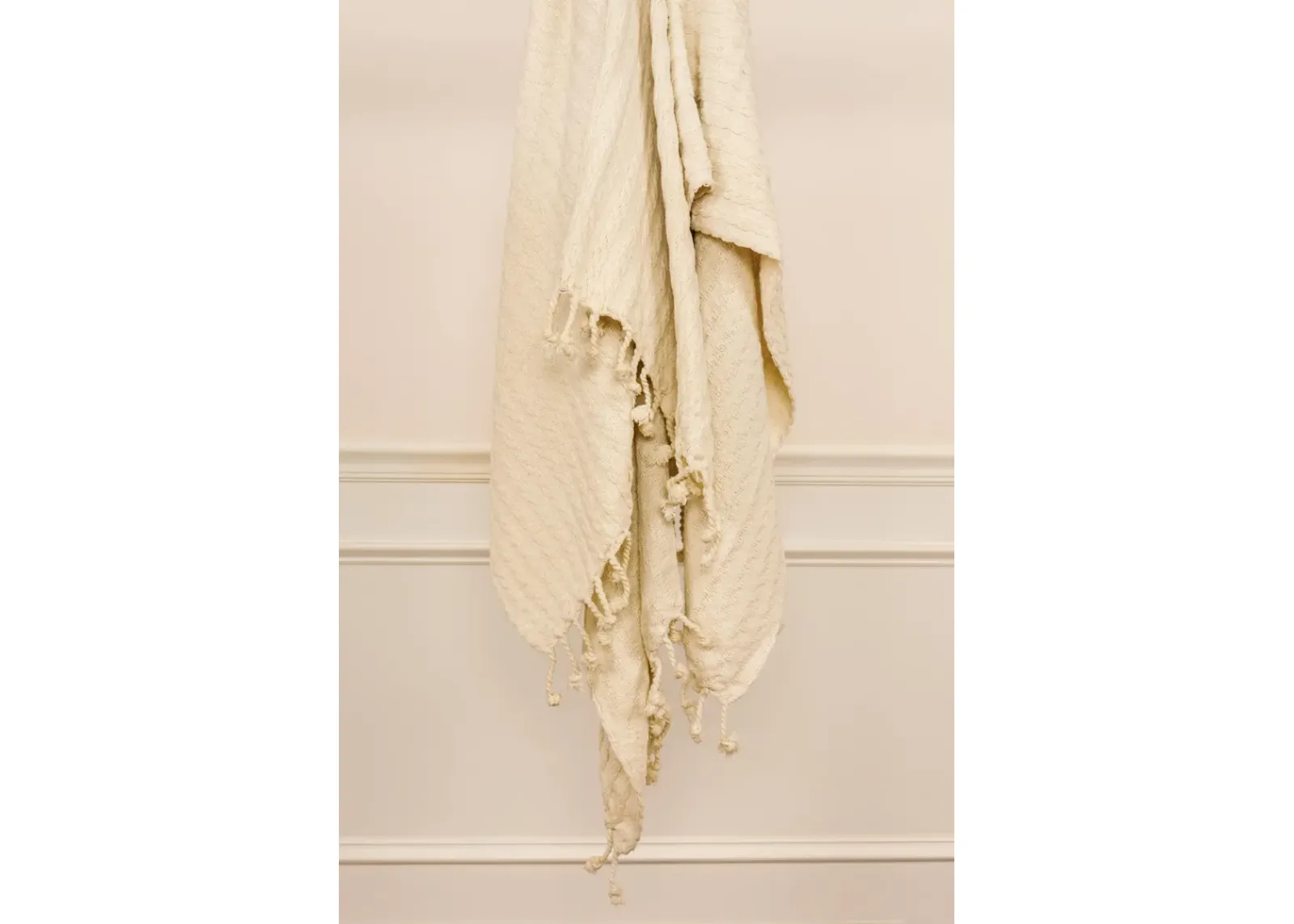 Cable Knit Ivory Throw