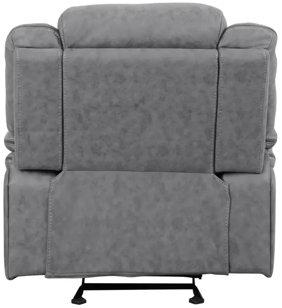 Higgins Overstuffed Upholstered Glider Recliner Grey