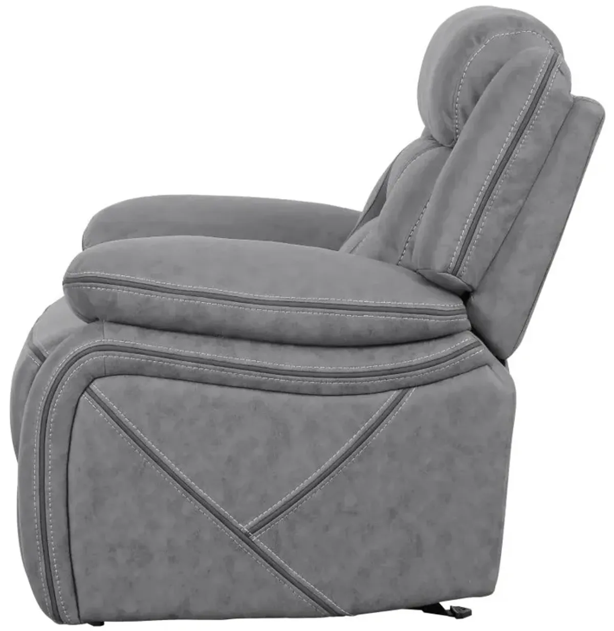 Higgins Overstuffed Upholstered Glider Recliner Grey