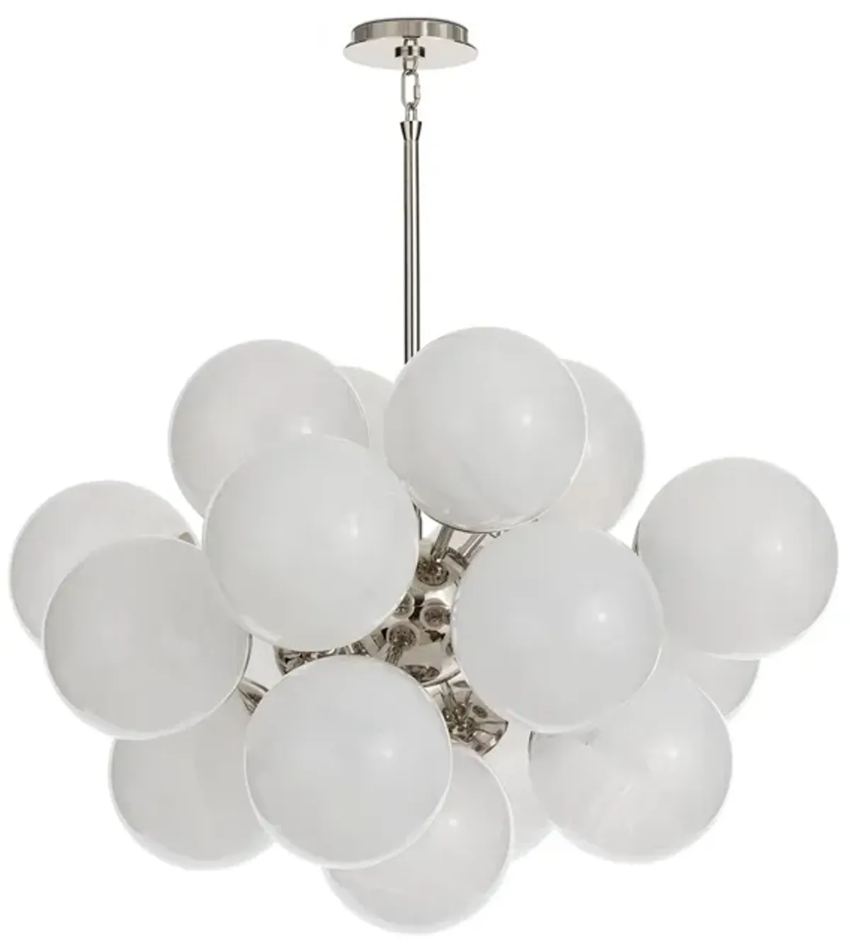Shine Chandelier (Polished Nickel with Swirl Glass)