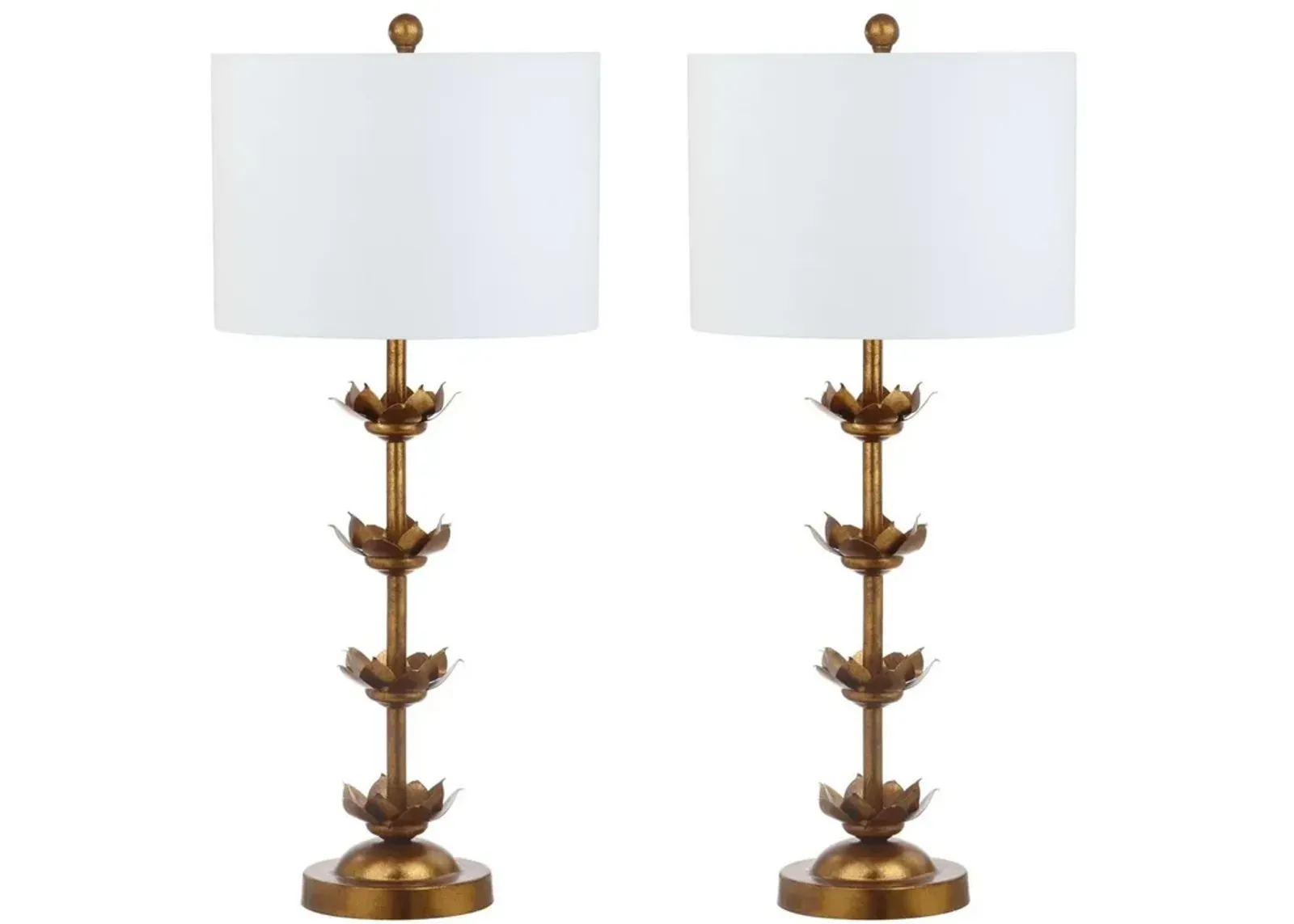 LANI, 32 INCH, ANTIQUE GOLD, IRON TABLE LAMP SET OF 2 W/ USB PORT ?